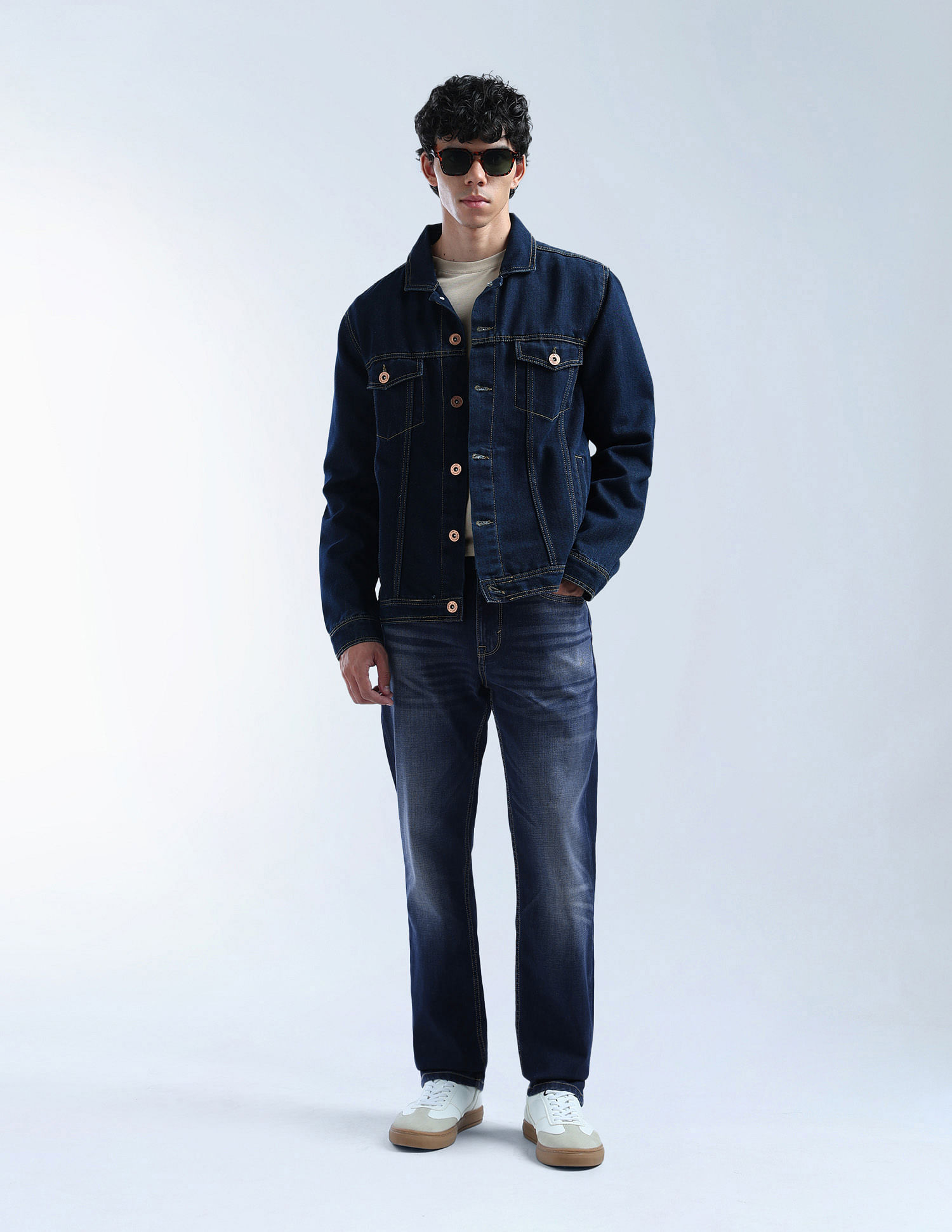 Flying Machine Freddie Slim Straight Fit Whiskered Jeans
