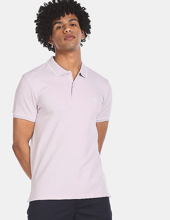 Calvin klein short 2024 sleeve polo shirt