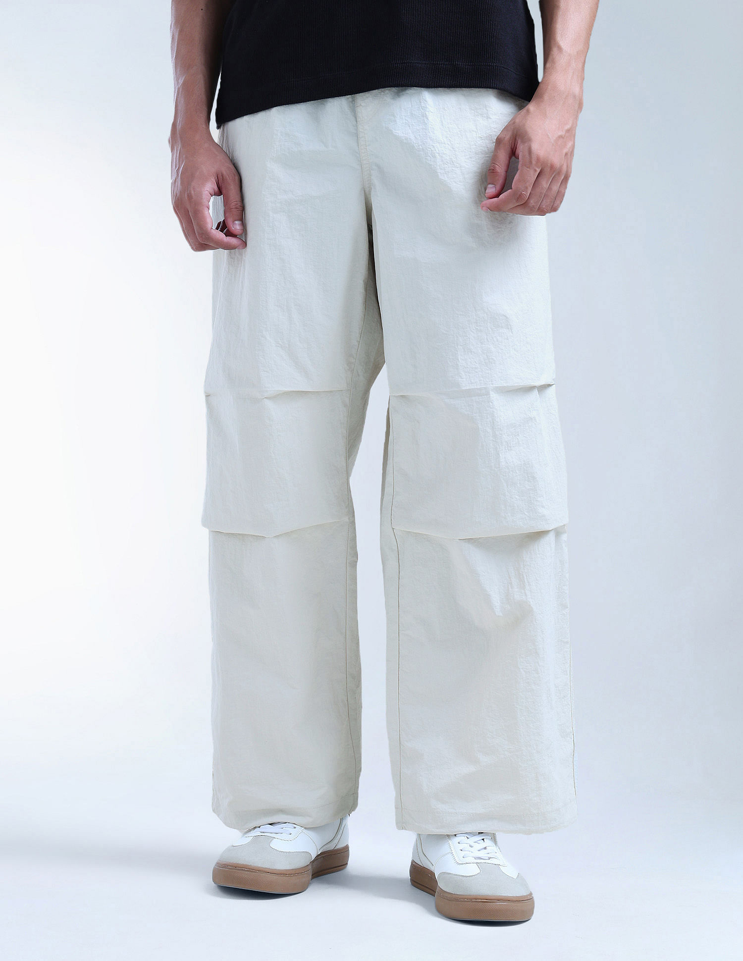 Flying Machine Mid Rise Cobain Loose Fit Parachute Trousers