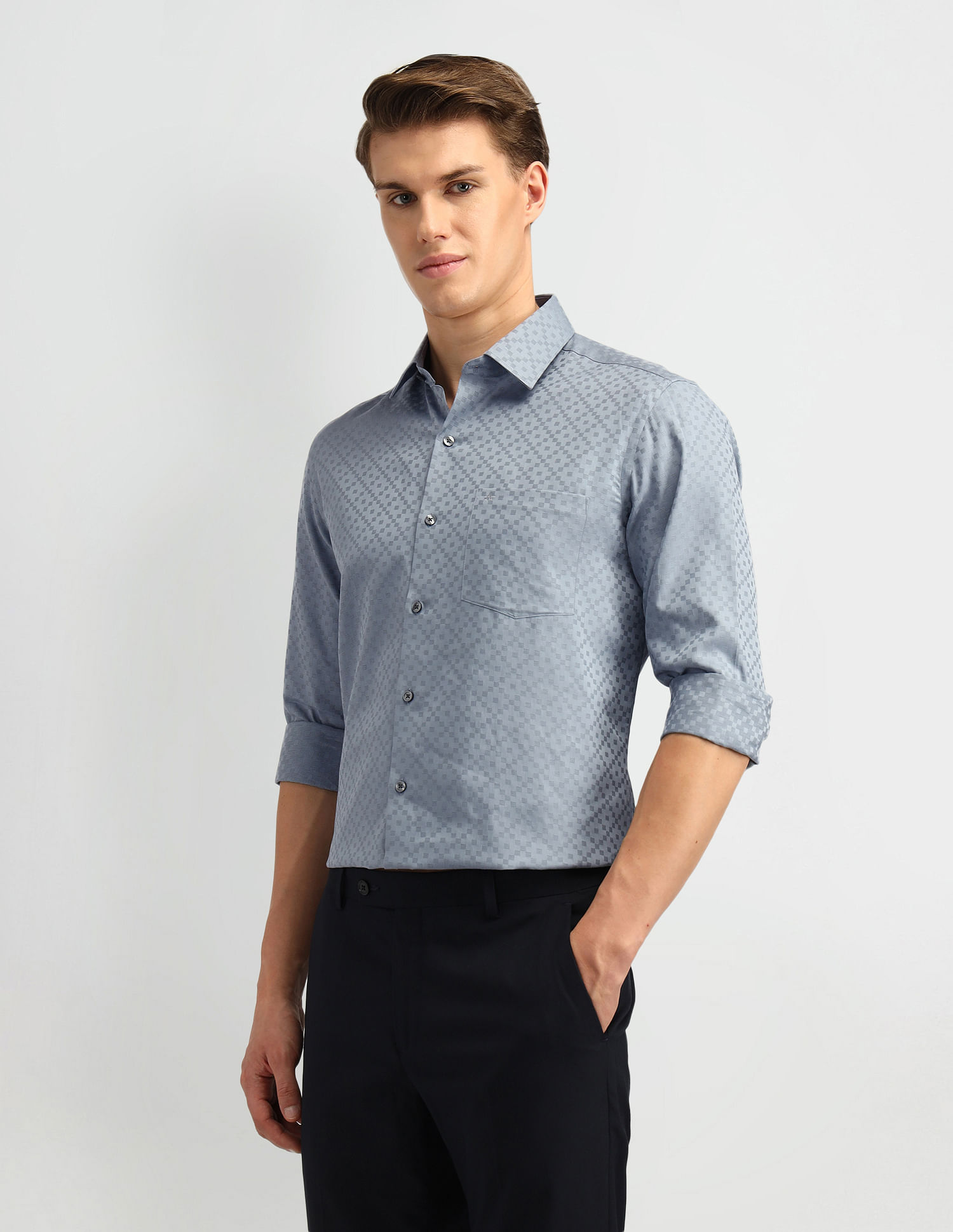 Arrow Slim Fit Geometric Pattern Shirt