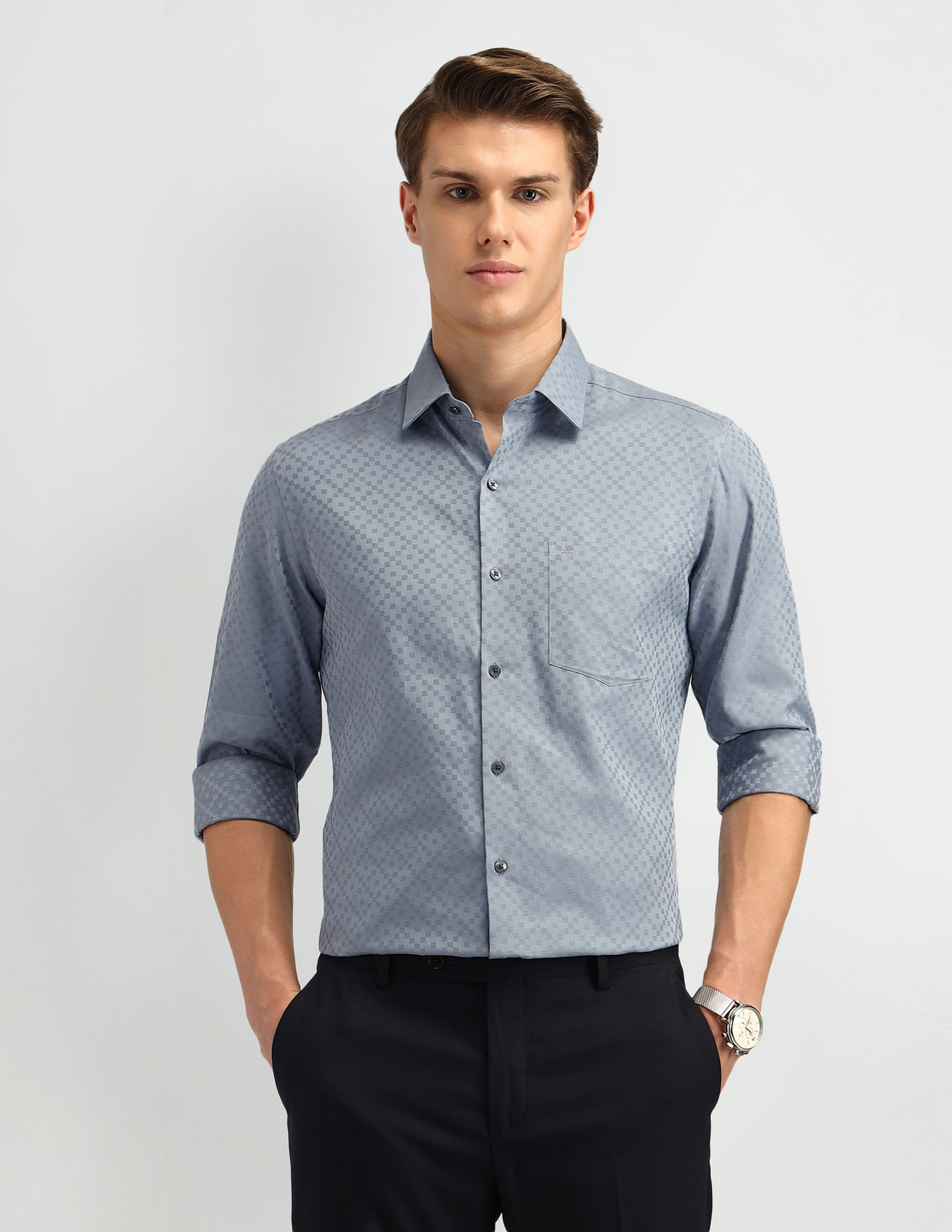 Arrow Slim Fit Geometric Pattern Shirt