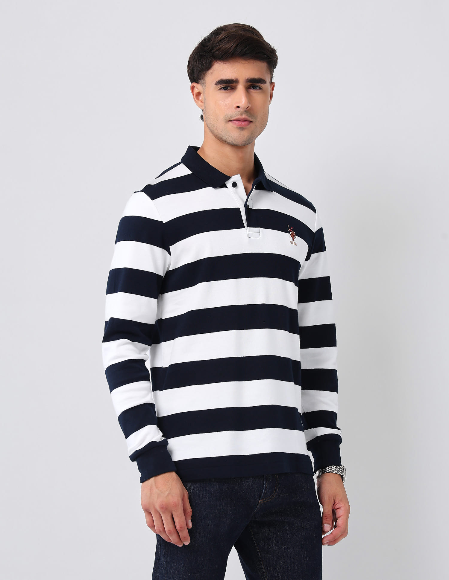 Buy U.S. Polo Assn. Horizontal Striped Regular Fit Polo Shirt