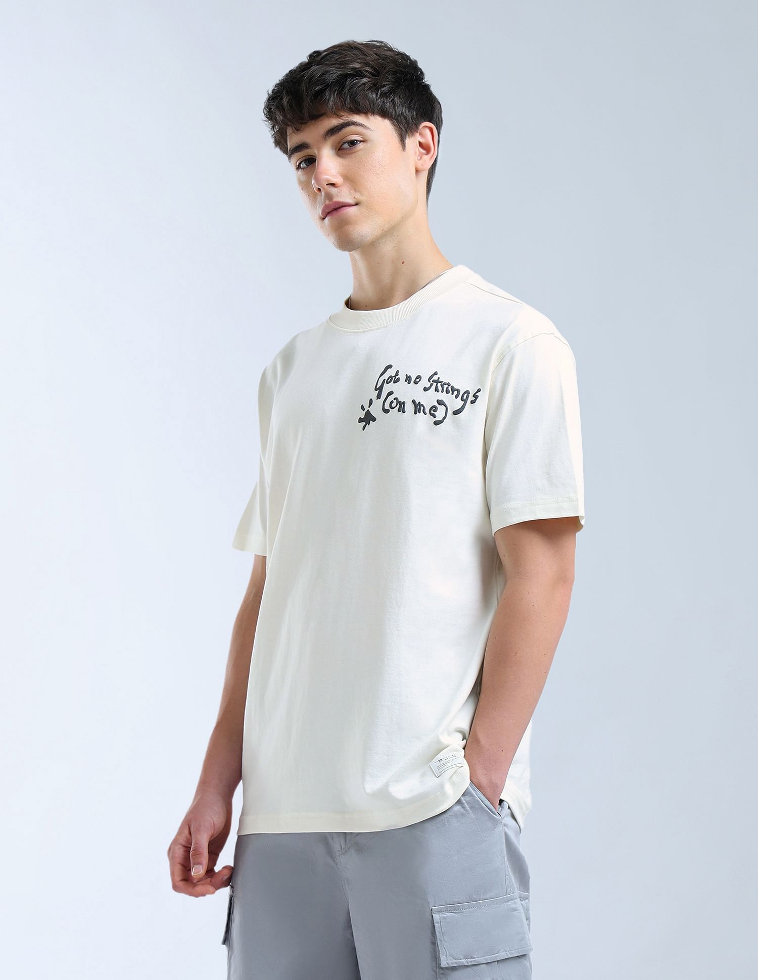 Flying Machine Relaxed Fit Typographic Printed T-Shirt