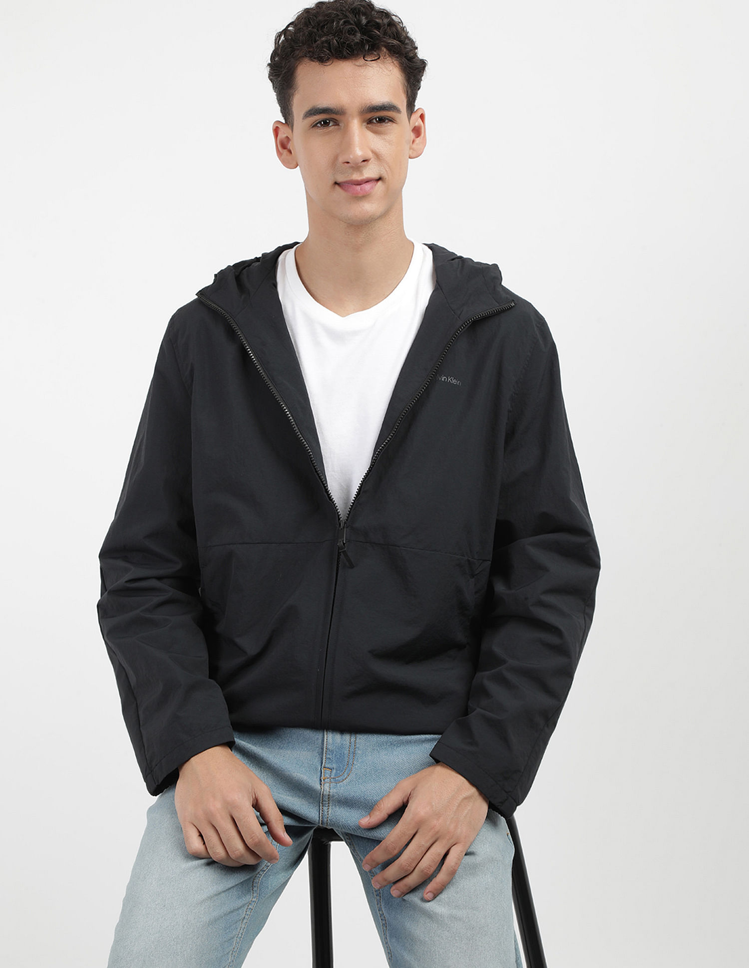 Calvin Klein Jeans Regular Fit Solid Casual Jacket