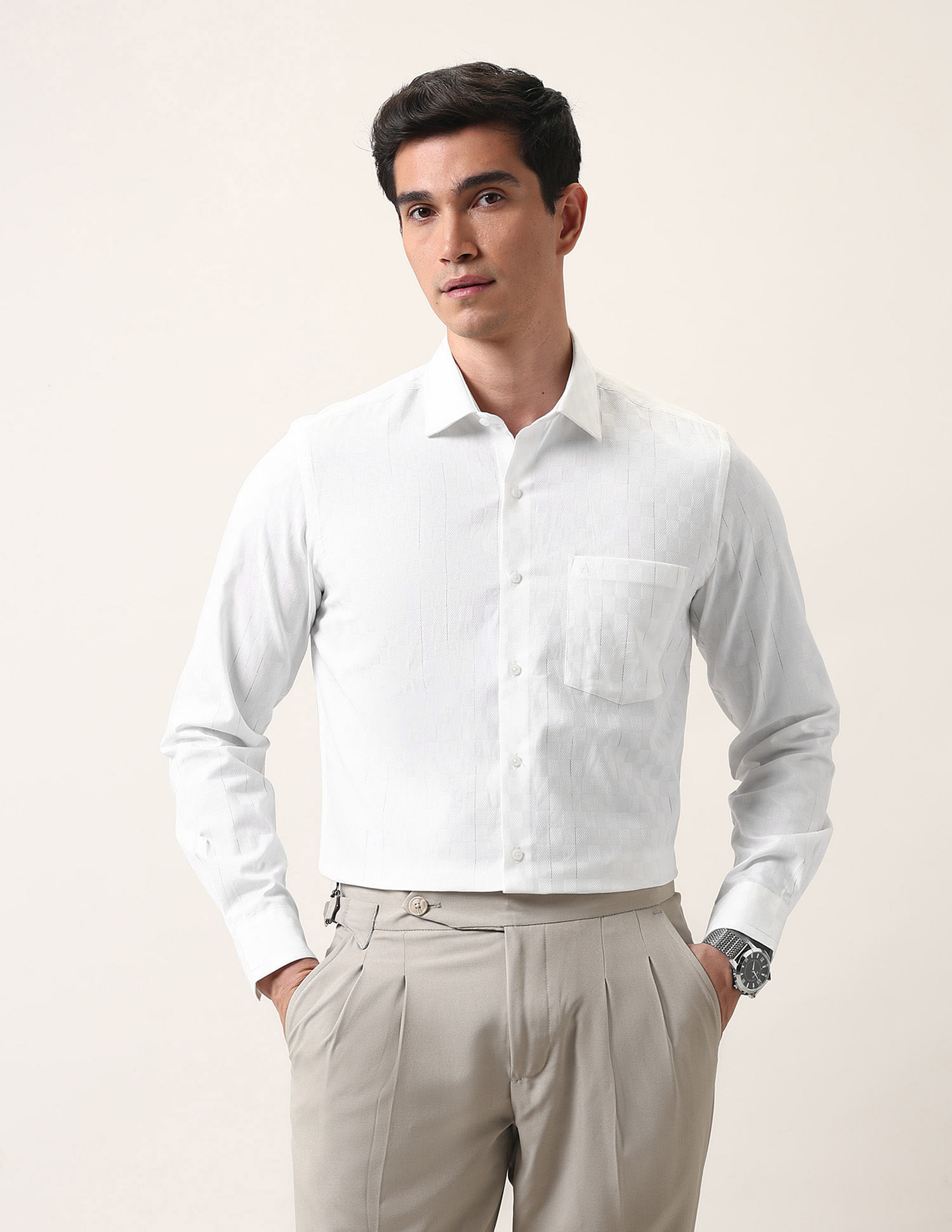 Arrow Liberty Classic Fit Textured Ceremonial Shirt
