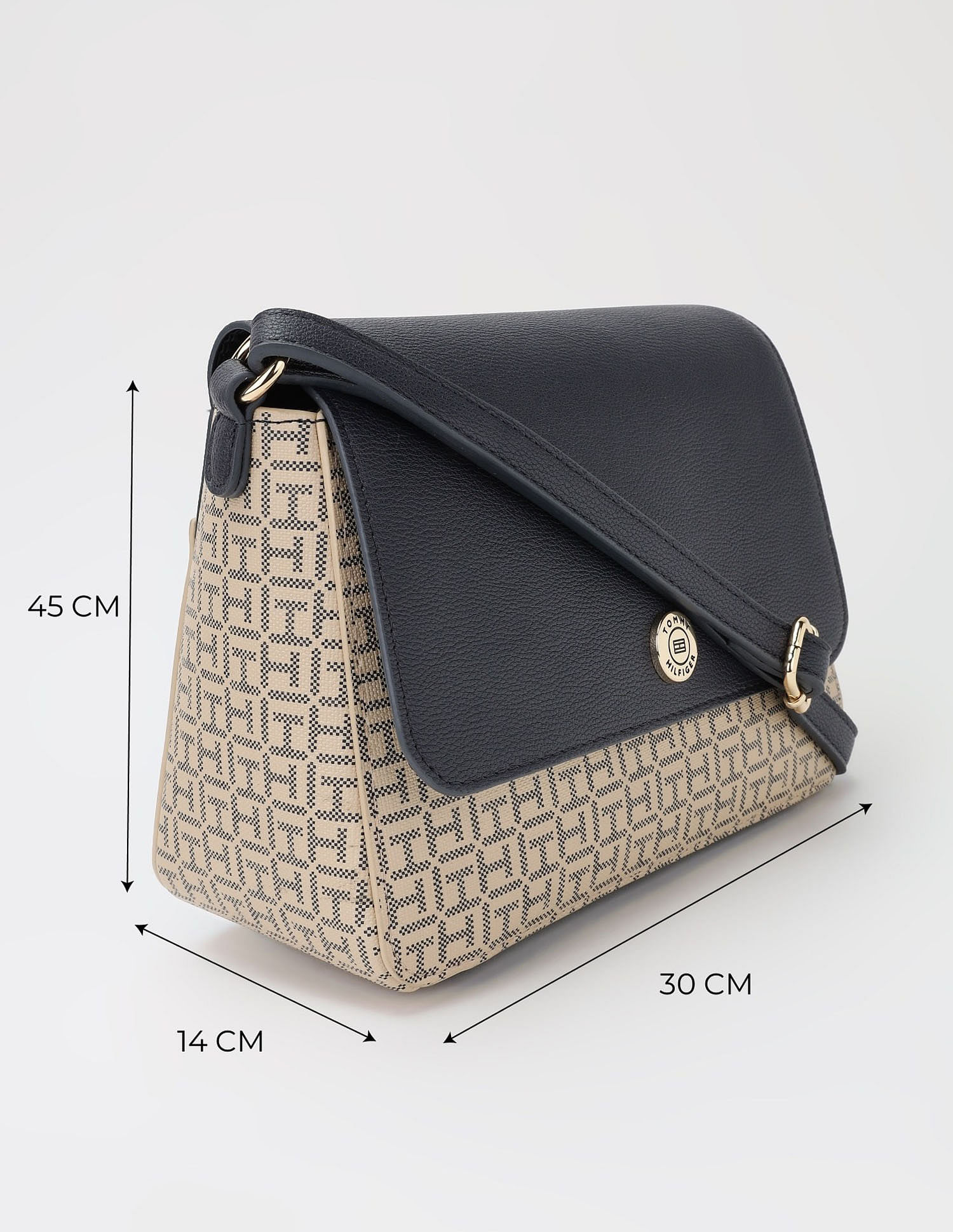Tommy Hilfiger Logo Beige Pvc Sling Bag