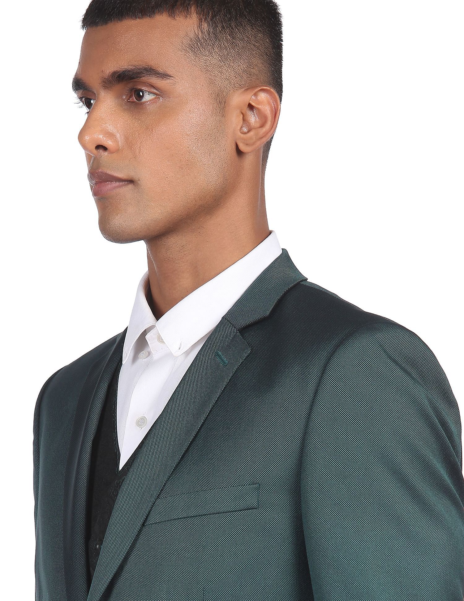 AD by Arvind Tailored Regular Fit Patterned Three Piece Suit