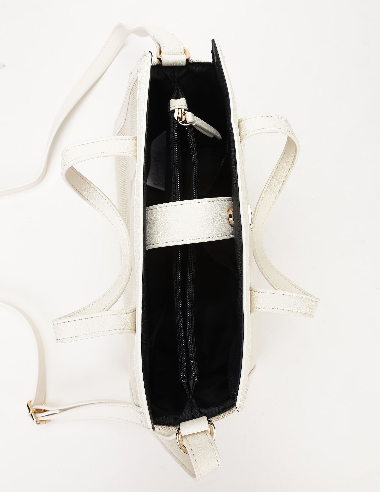 Tommy Hilfiger Solid White Polyester Hand Bags