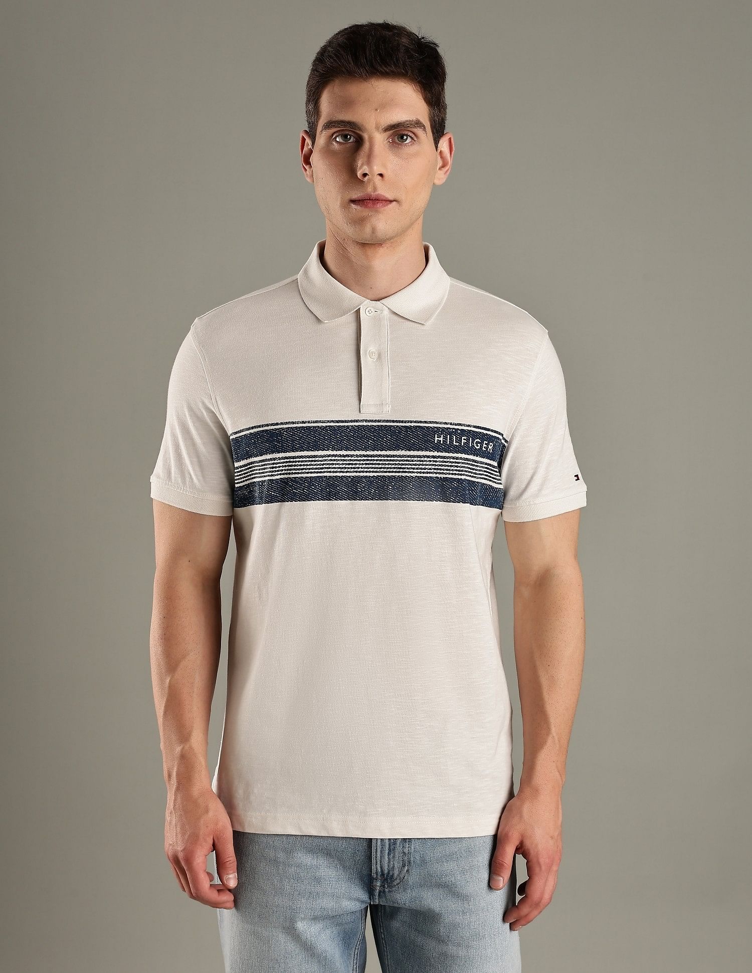 Tommy Hilfiger Striped Regular-Fit Cotton Polo T-Shirt