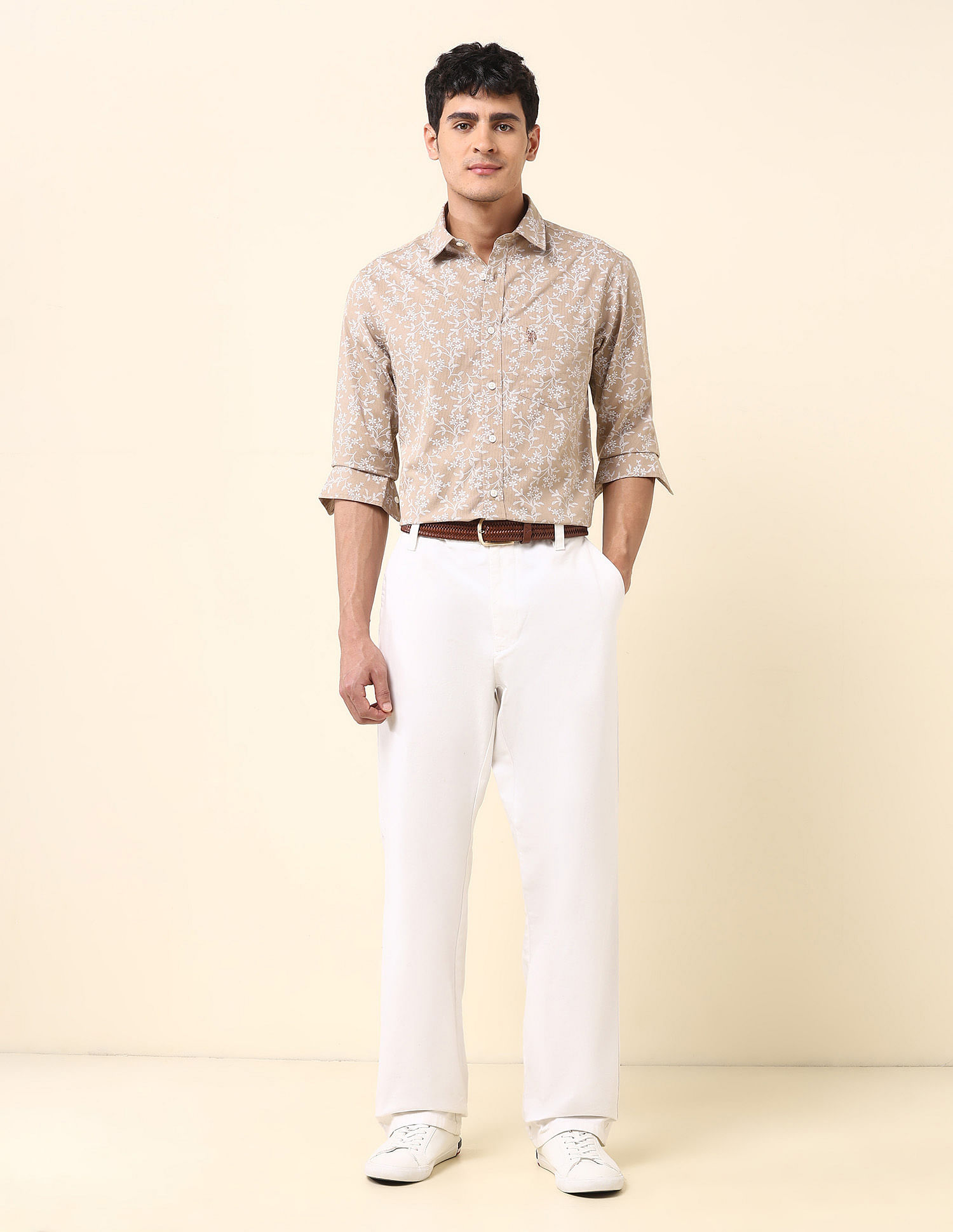 U.S. Polo Assn. Pure Cotton Floral Printed Shirt