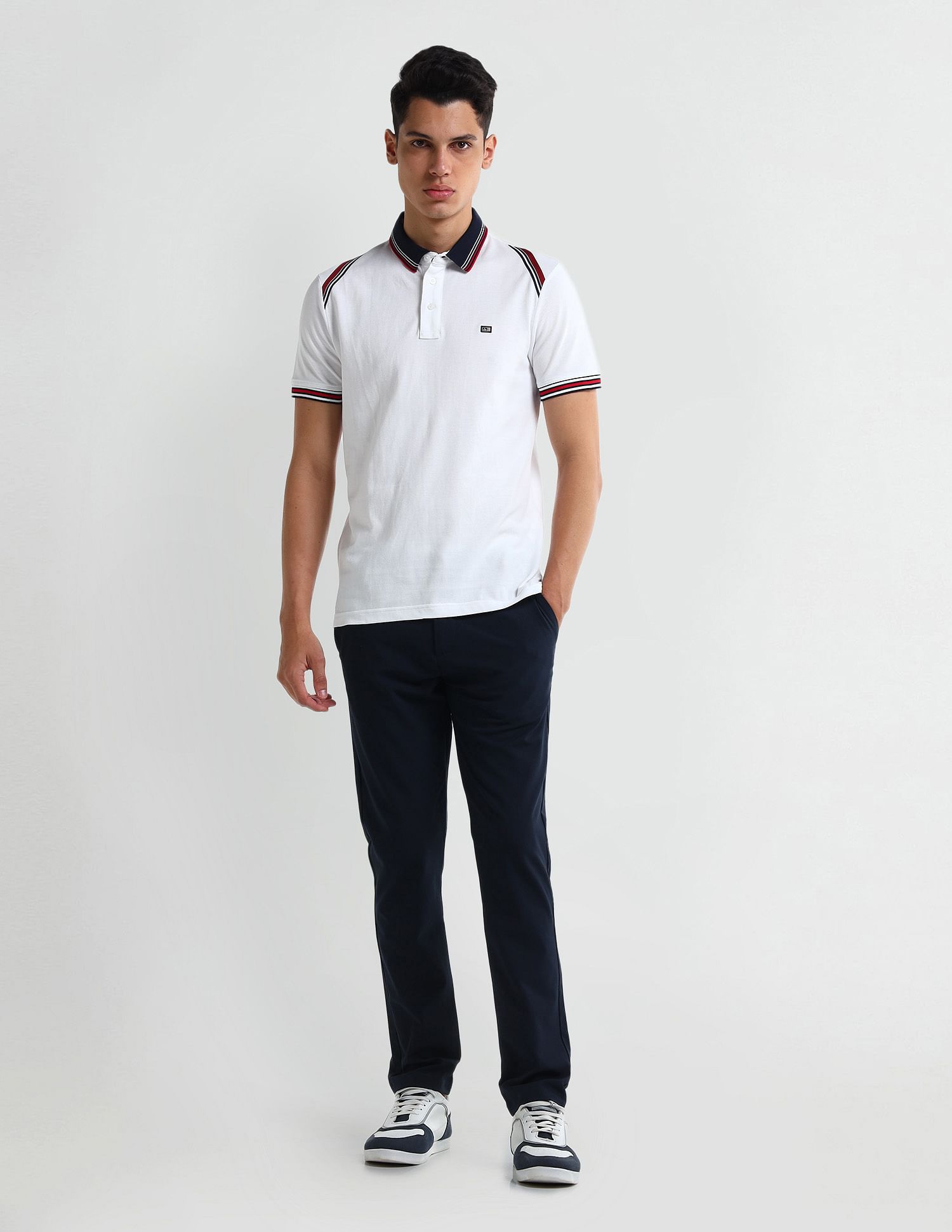 Arrow Sport Diagonal Striped Regular Fit Polo Shirt