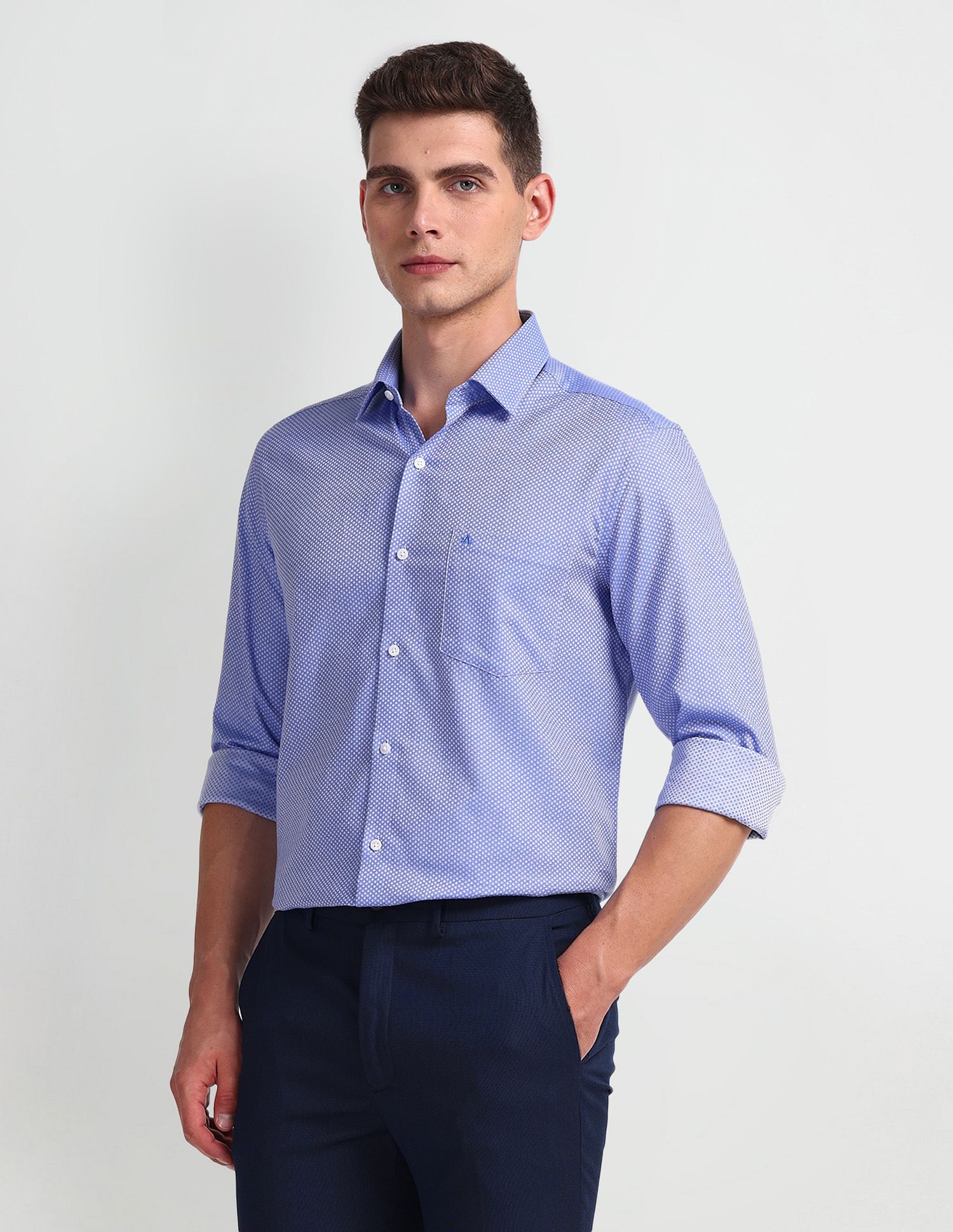 Arrow Self Design Slim Fit Shirt