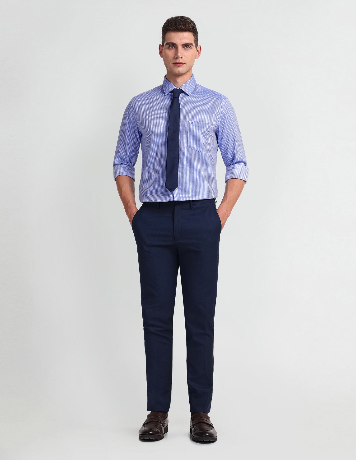 Arrow Self Design Slim Fit Shirt