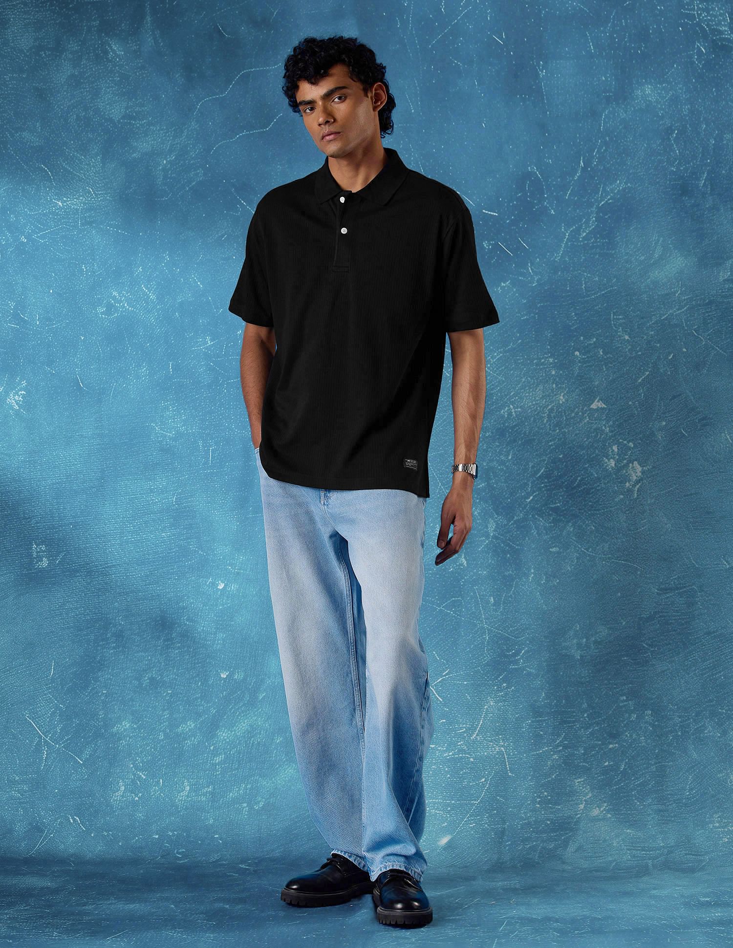 Flying Machine Relaxed Fit Solid Polo Shirt