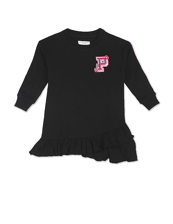 U.S. Polo Assn. Kids Round Neck Solid Sweater Dress