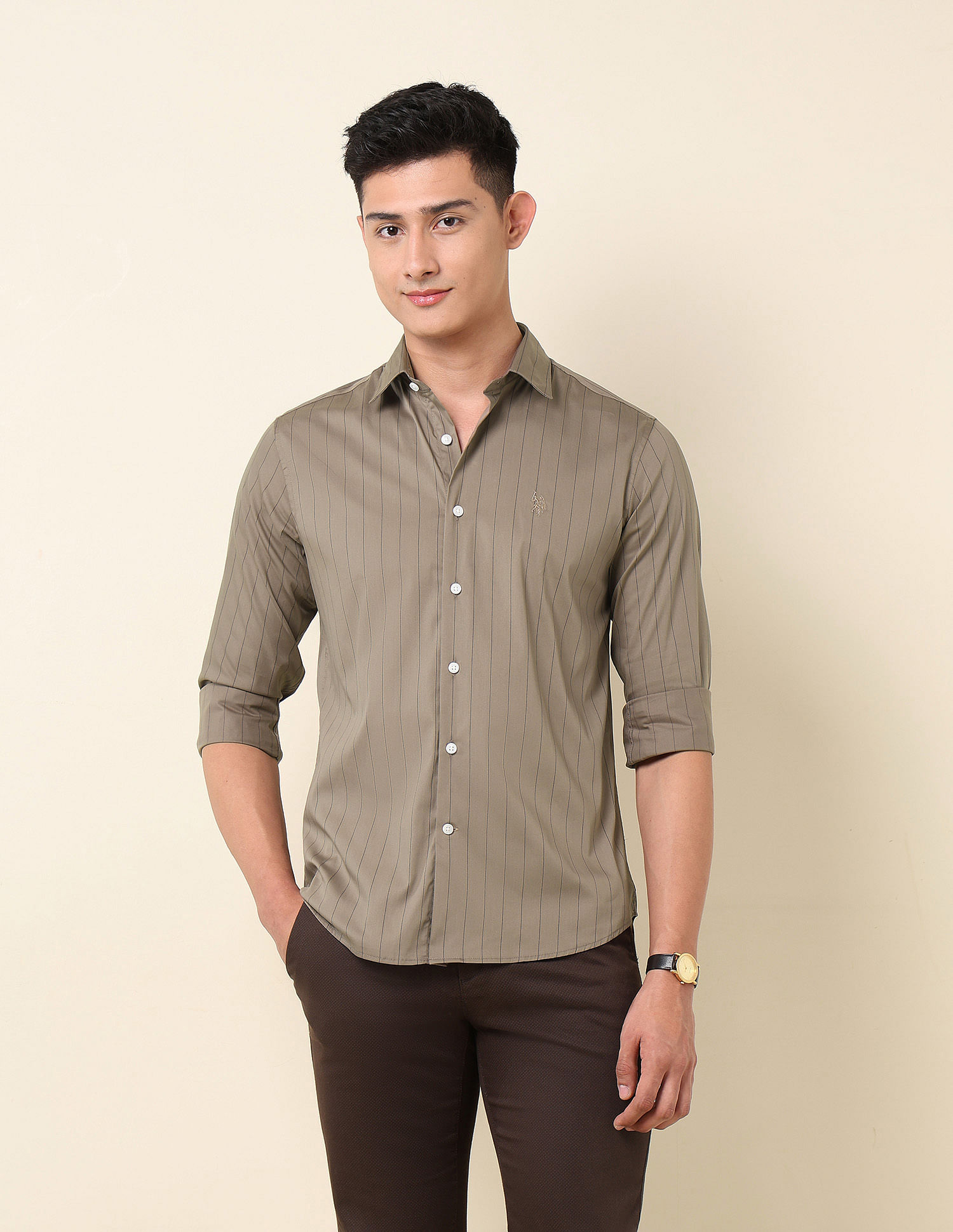 U.S. Polo Assn. Vertical Striped Tailored Fit Shirt