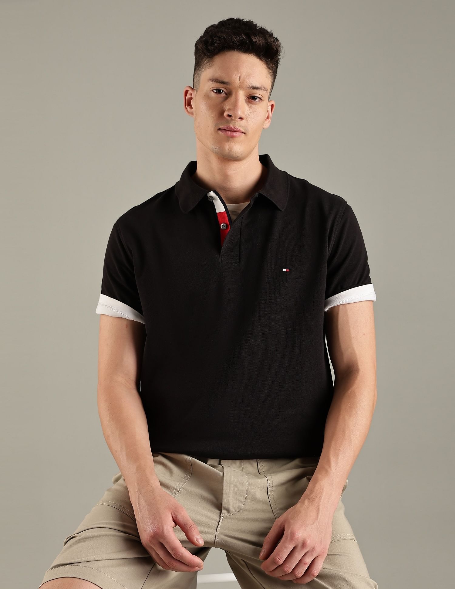 Tommy Hilfiger Solid Regular-Fit Cotton Polo Shirt