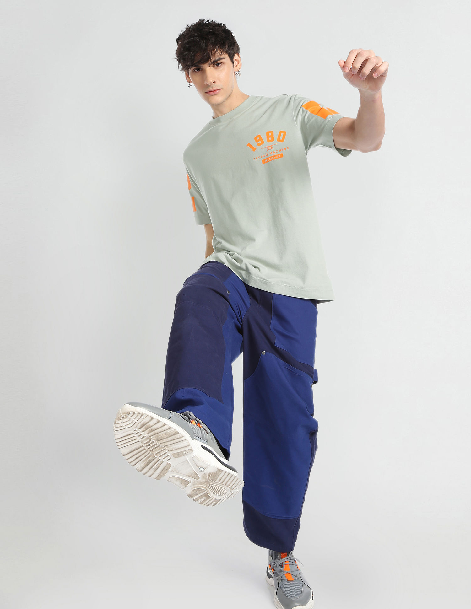 Flying Machine Rear Print Oversized T-Shirt