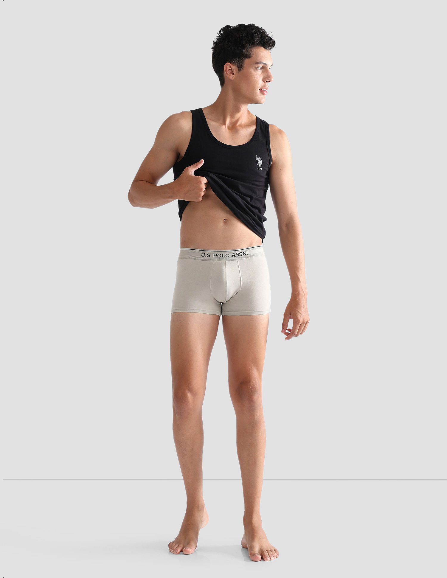 U.S. Polo Assn. Mid Rise Solid OET15 Trunks - Pack Of 3