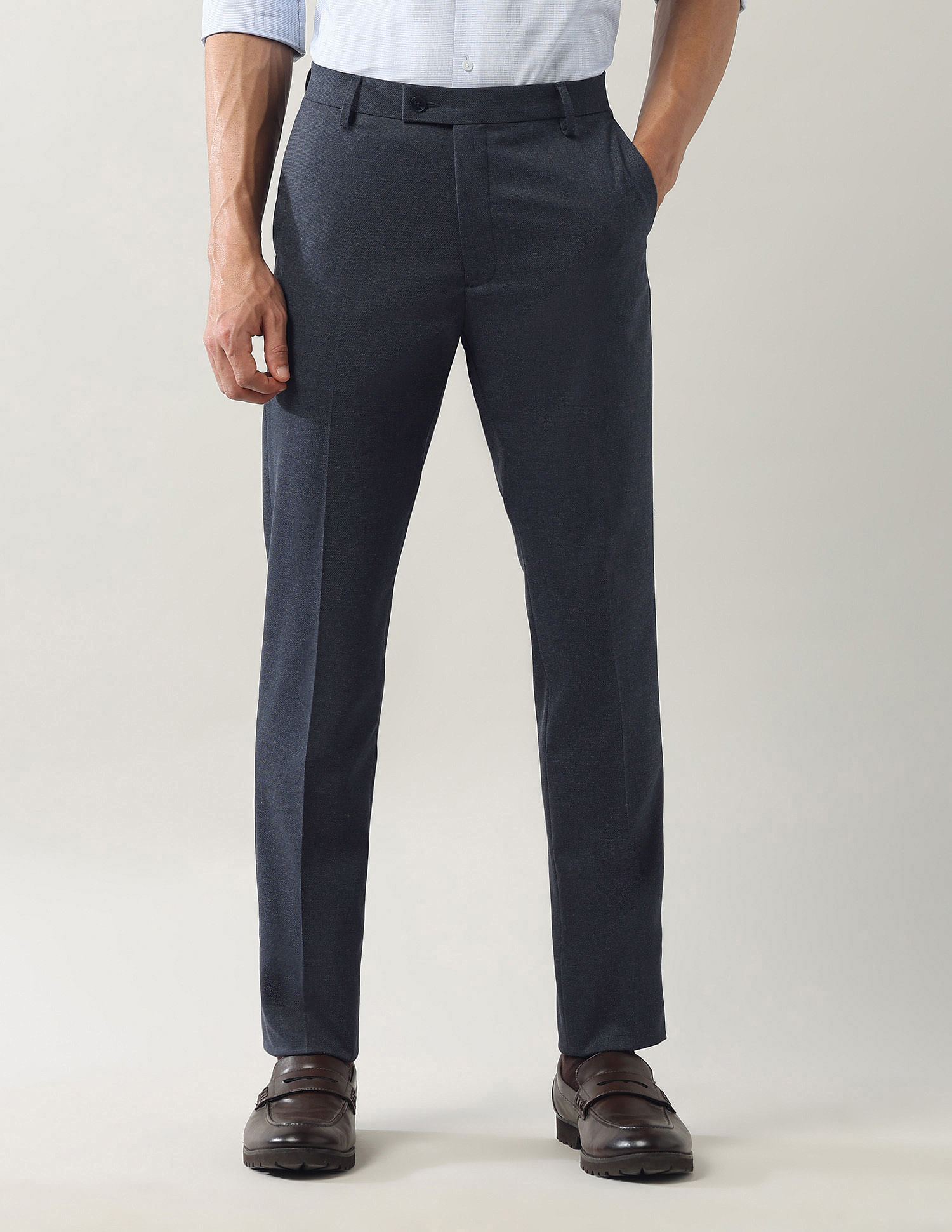 Arrow Mid Rise Smart Flex Dobby Trousers