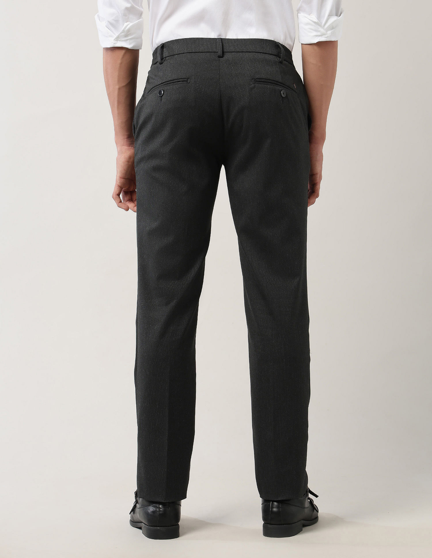 Arrow Textured Mid Rise Trousers