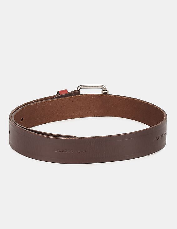 U.S. Polo Assn. Brown Textured Leather Belt
