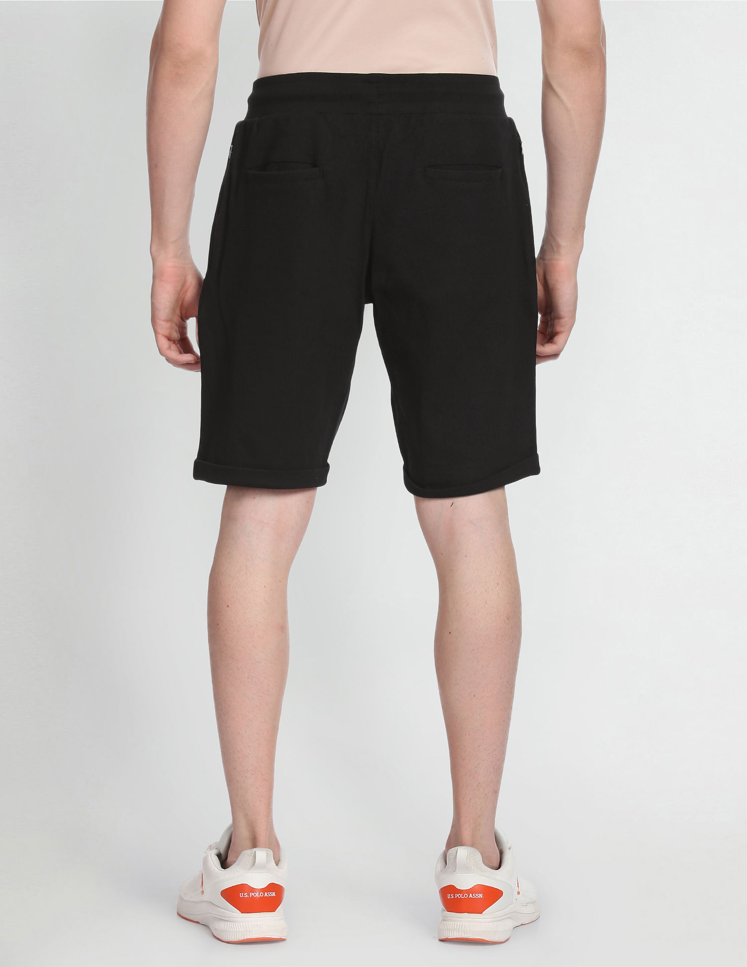 U.S. Polo Assn. Denim Co. Mid Rise Knitted Solid Shorts