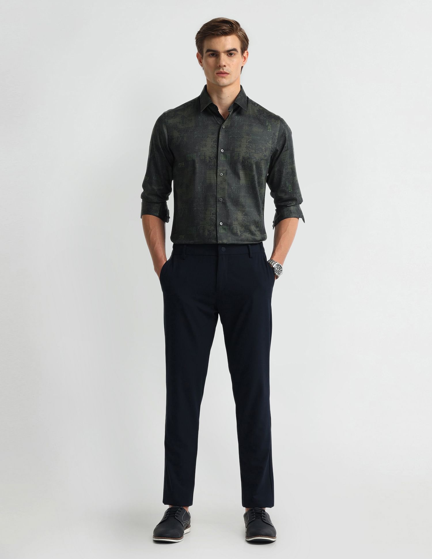 Arrow Newyork Manhattan Slim Fit Abtract Print Shirt