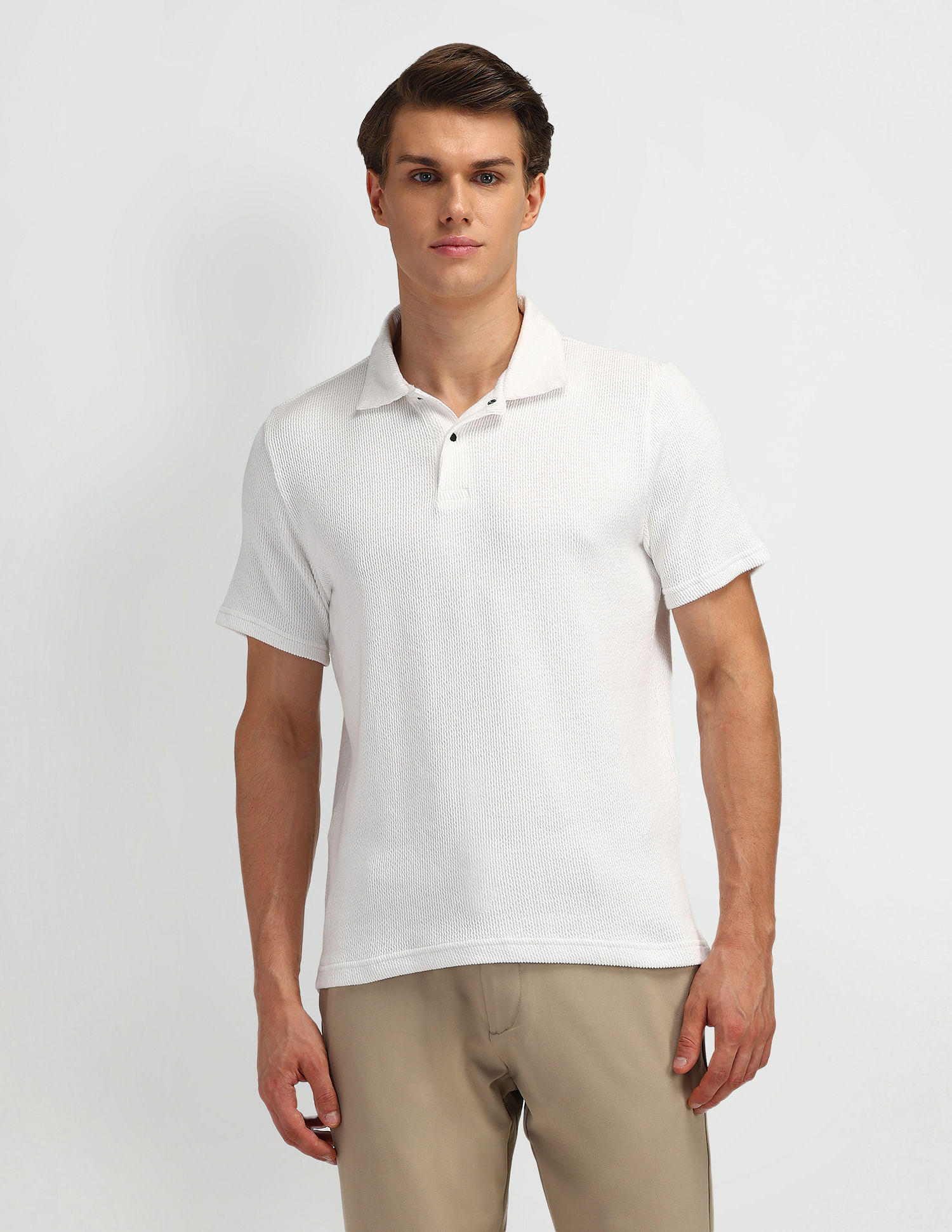 Arrow Newyork Textured Pattern Regular Polo Shirt