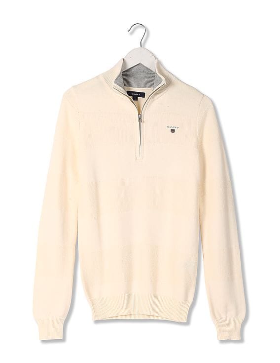 Buy Gant Men Cotton Structure Zip Sweater