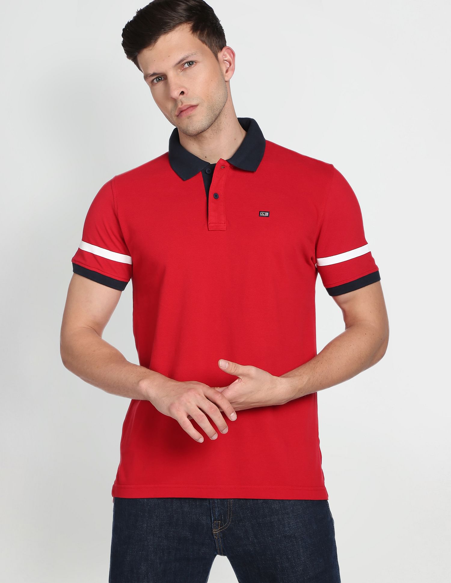 Arrow Sports Contrast Collar Polo Shirt