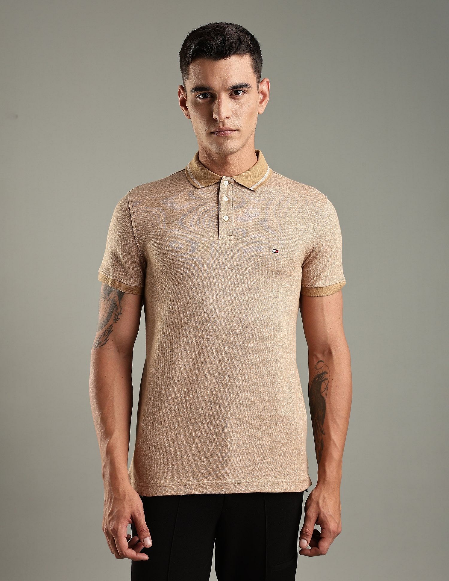 Tommy Hilfiger Solid Regular-Fit Cotton Polo Shirt