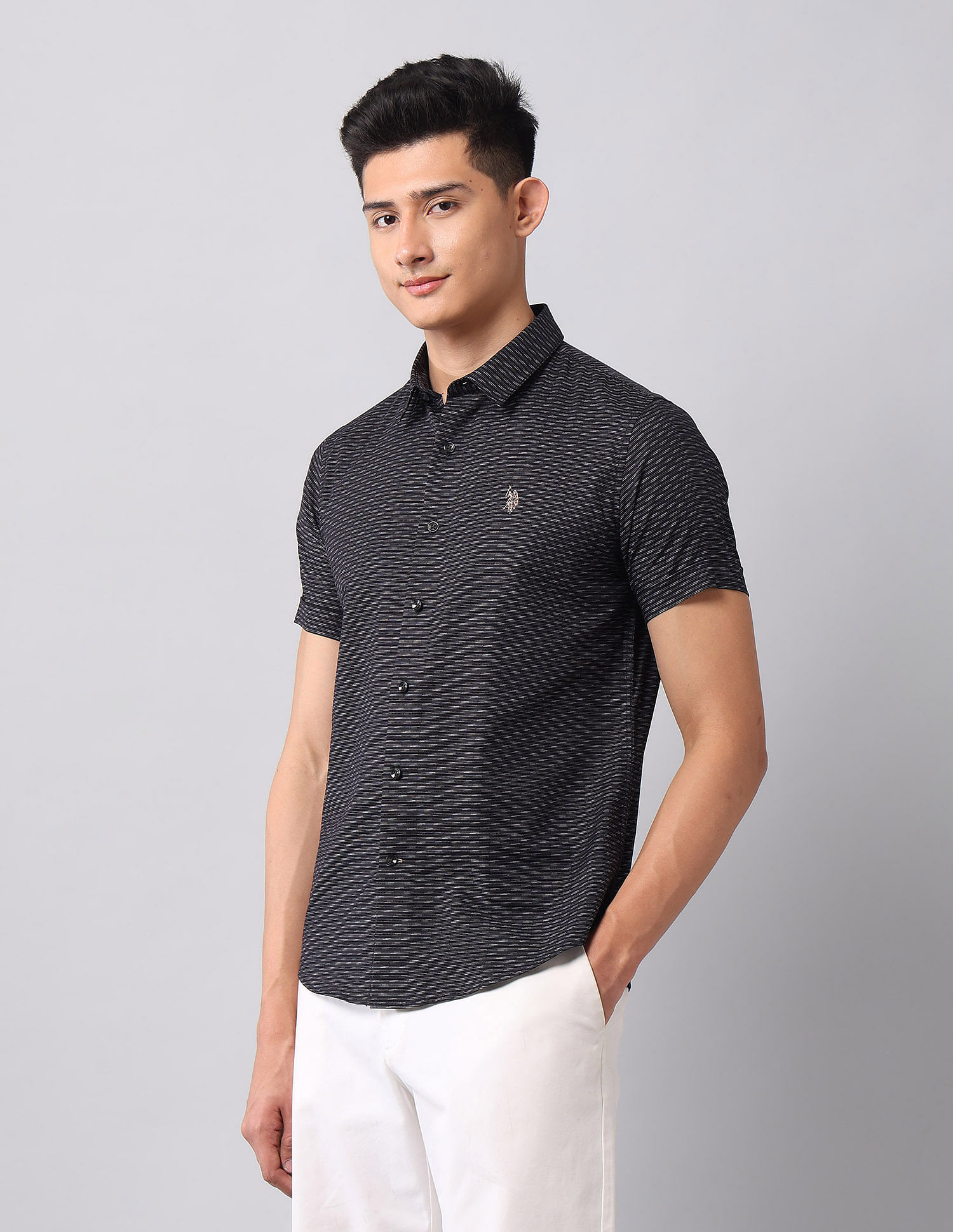 U.S. Polo Assn. Denim Co. All Over Printed Dobby Shirt