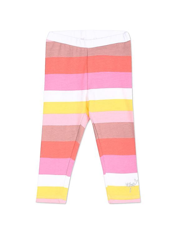 Buy De Moza Girls Light Pink & White Printed Cotton Ankle Length Leggings -  Leggings for Girls 18392800 | Myntra