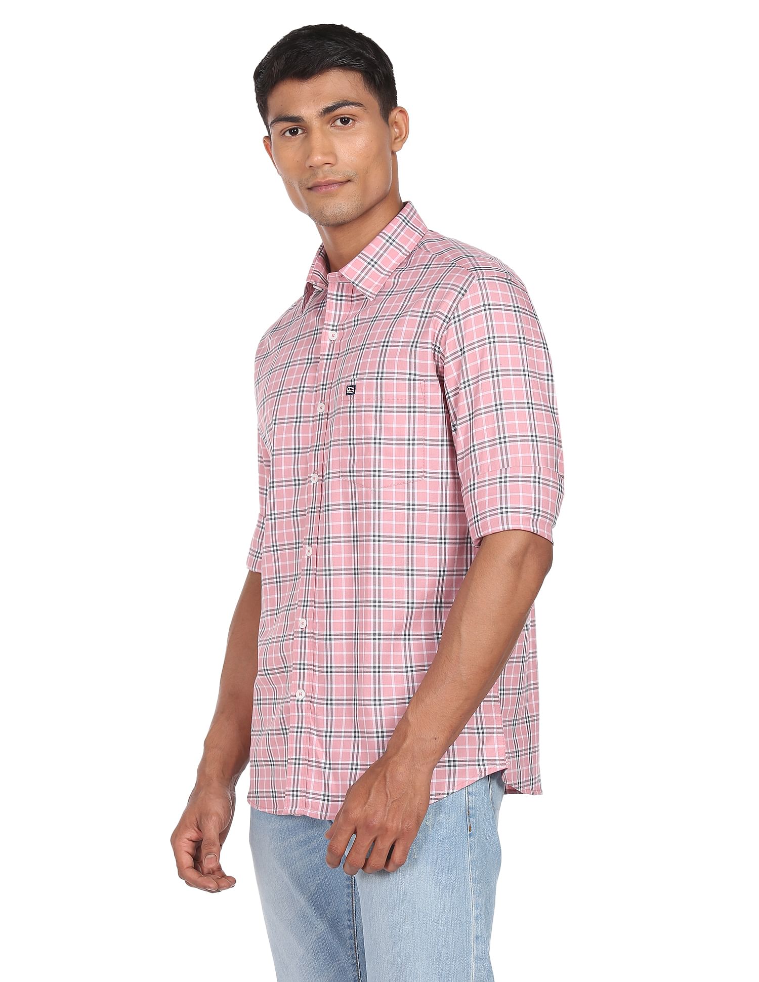 pink casual shirt