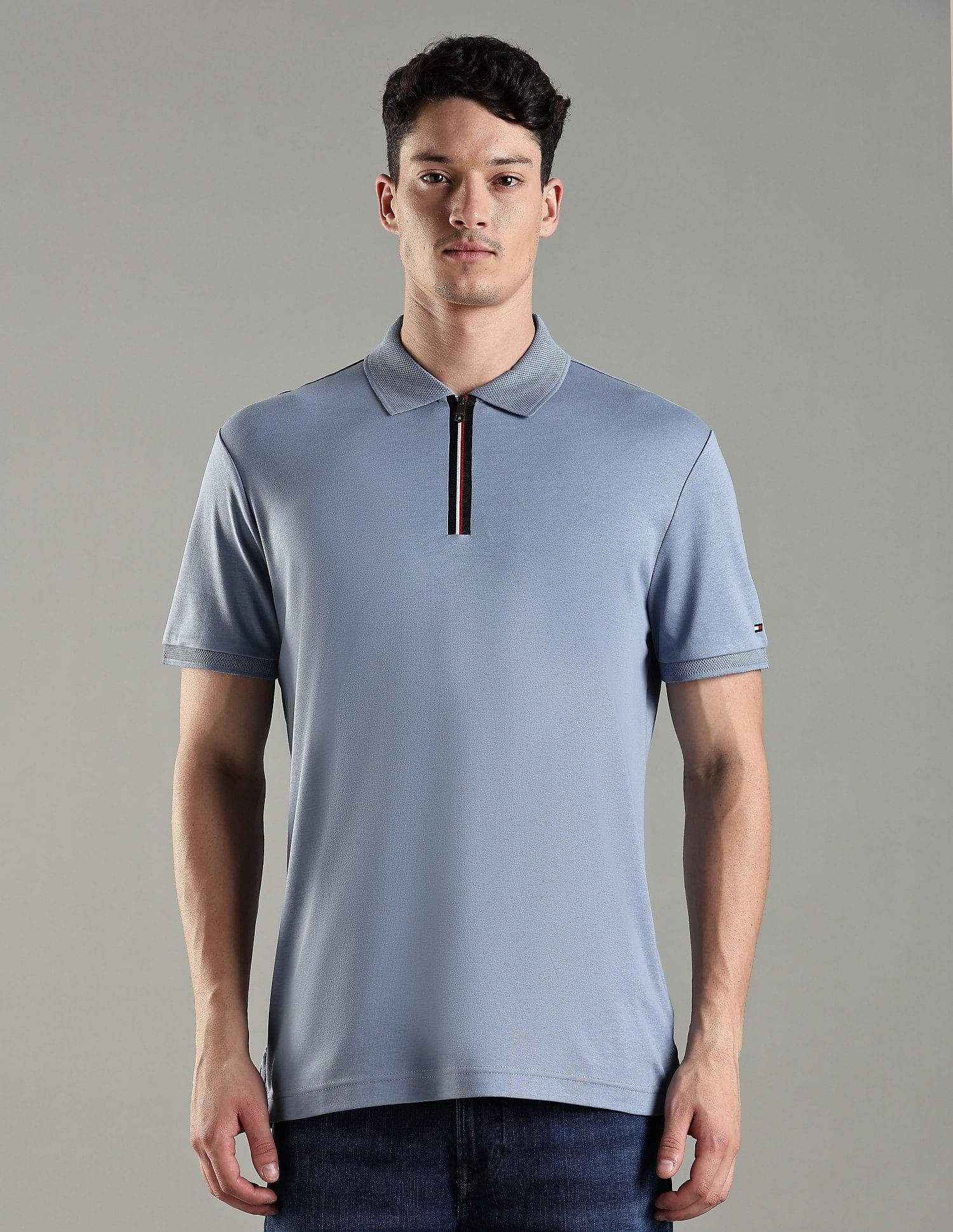 Tommy Hilfiger Solid Regular Fit Cotton Polo T-Shirt