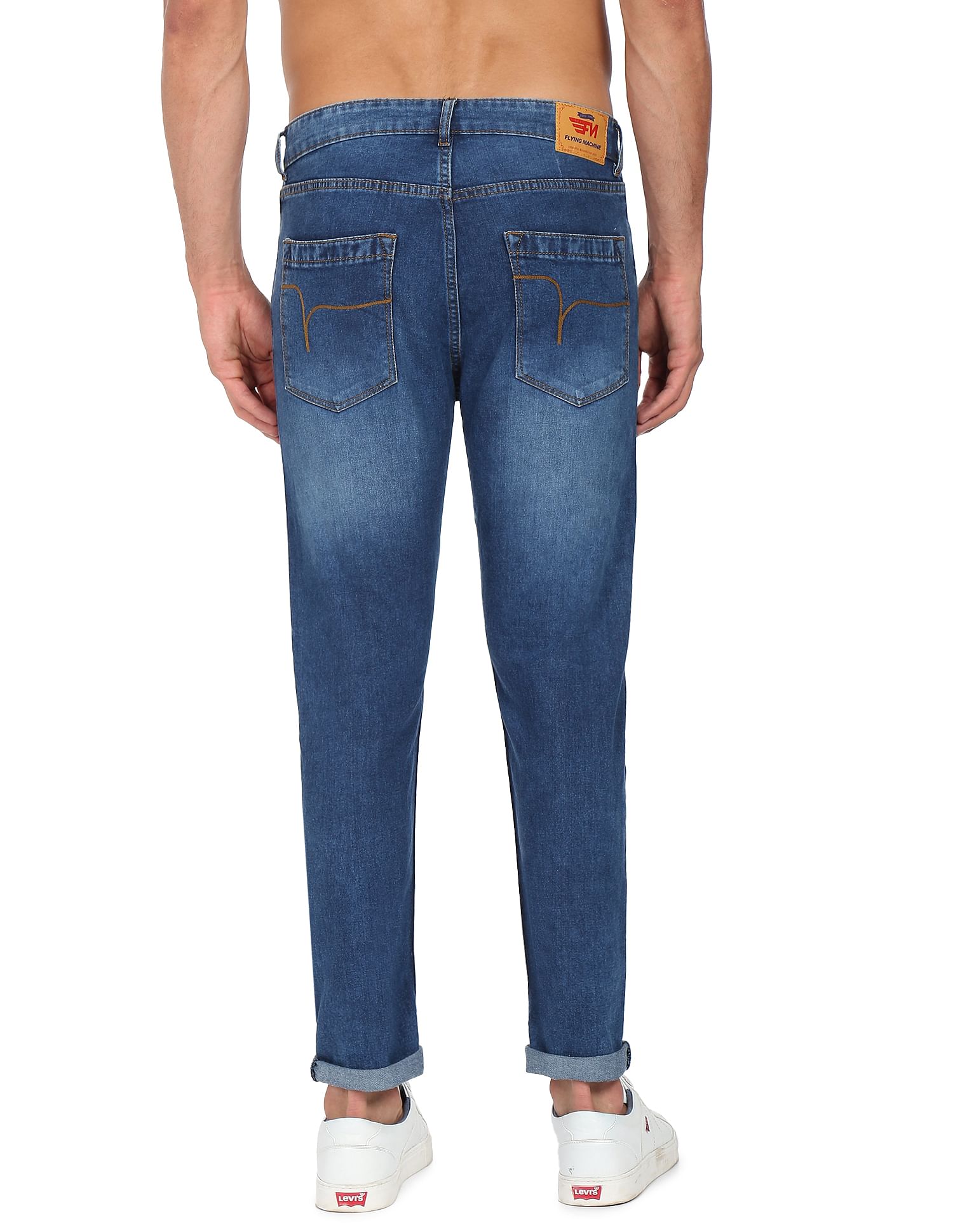 Flying Machine Slash Slim Tapered Fit Stone Wash Jeans