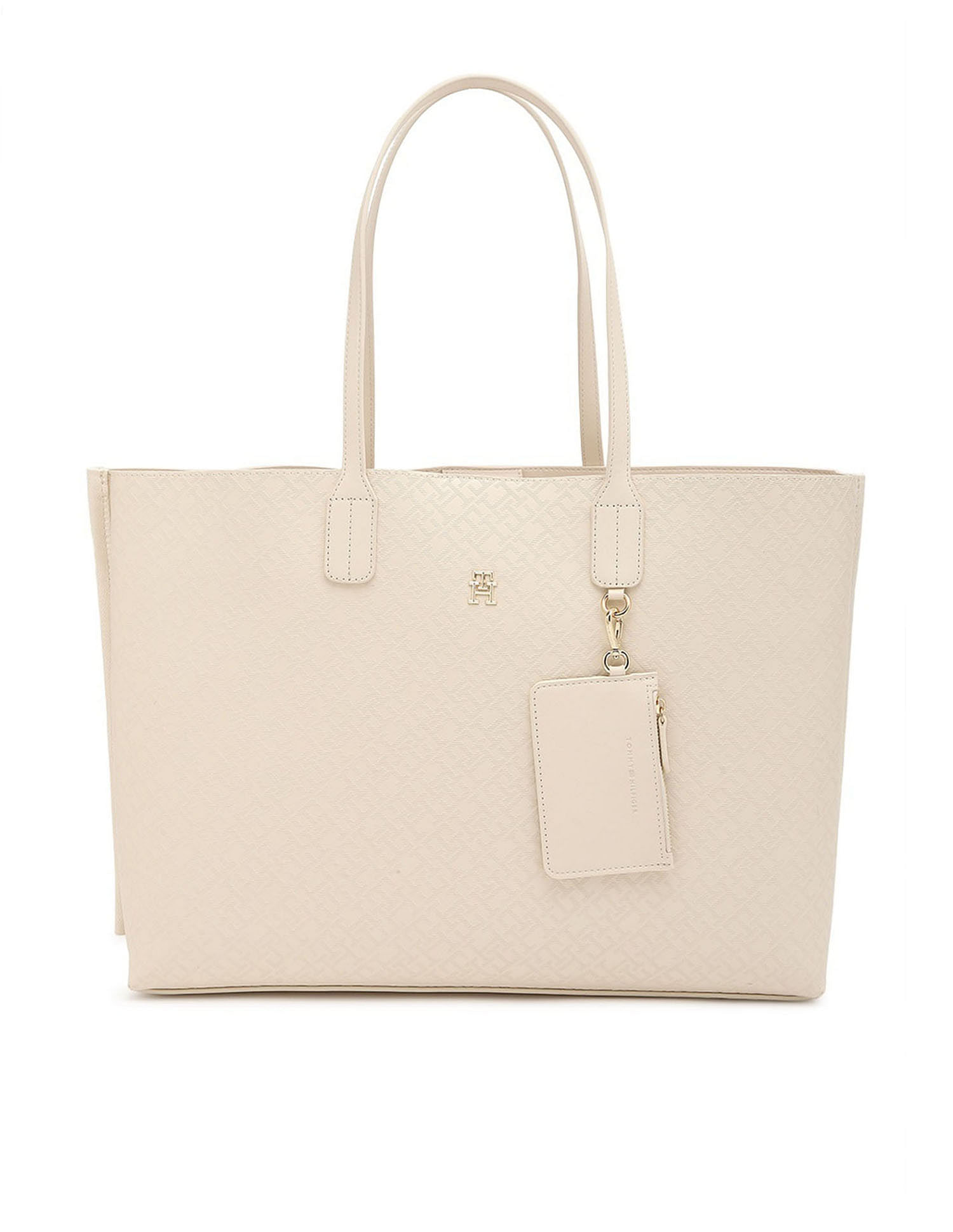 Tommy Hilfiger Textured Cream PU Totes