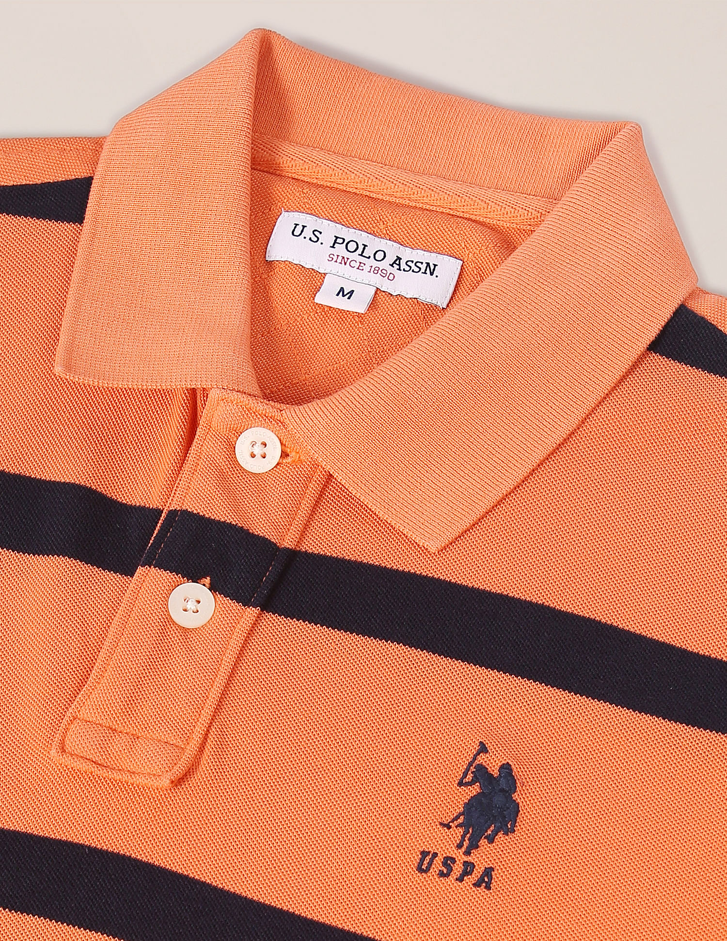 U.S. Polo Assn. Striped Pique Polo Shirt