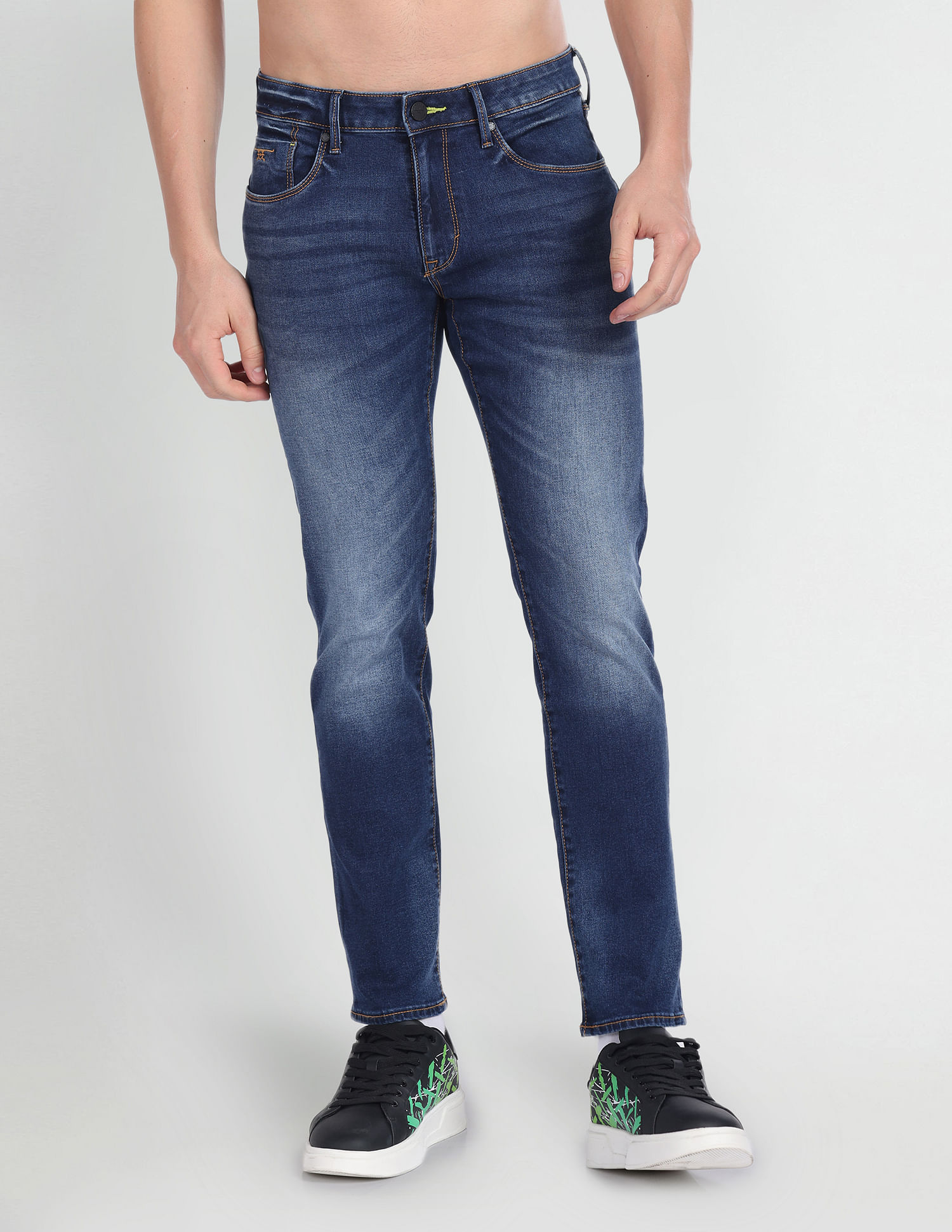 Flying Machine Michael Slim Tapered Stone Wash Jeans