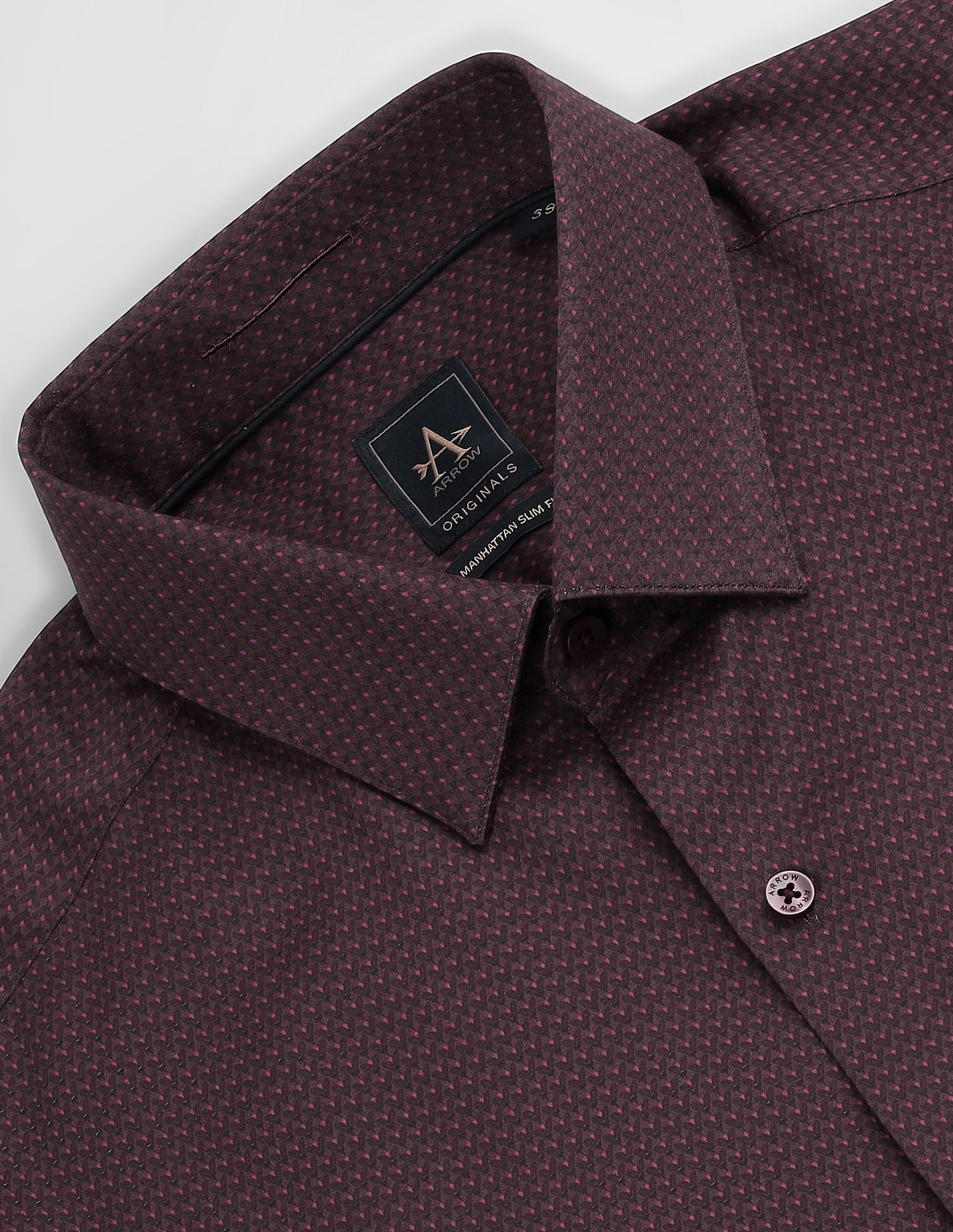 Arrow Manhattan Slim Fit Pattern Shirt