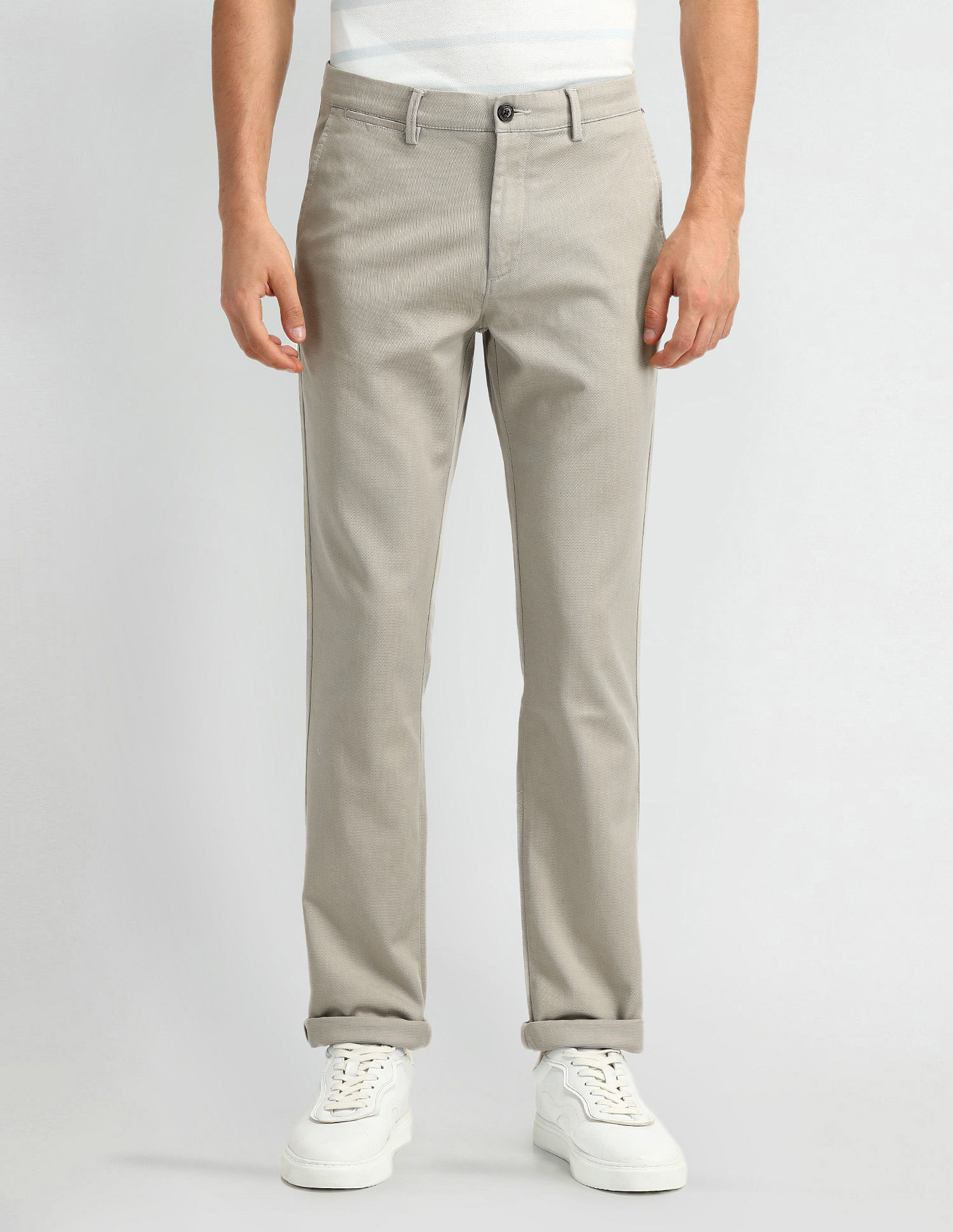 Arrow Sport Slim Fit Solid Trousers