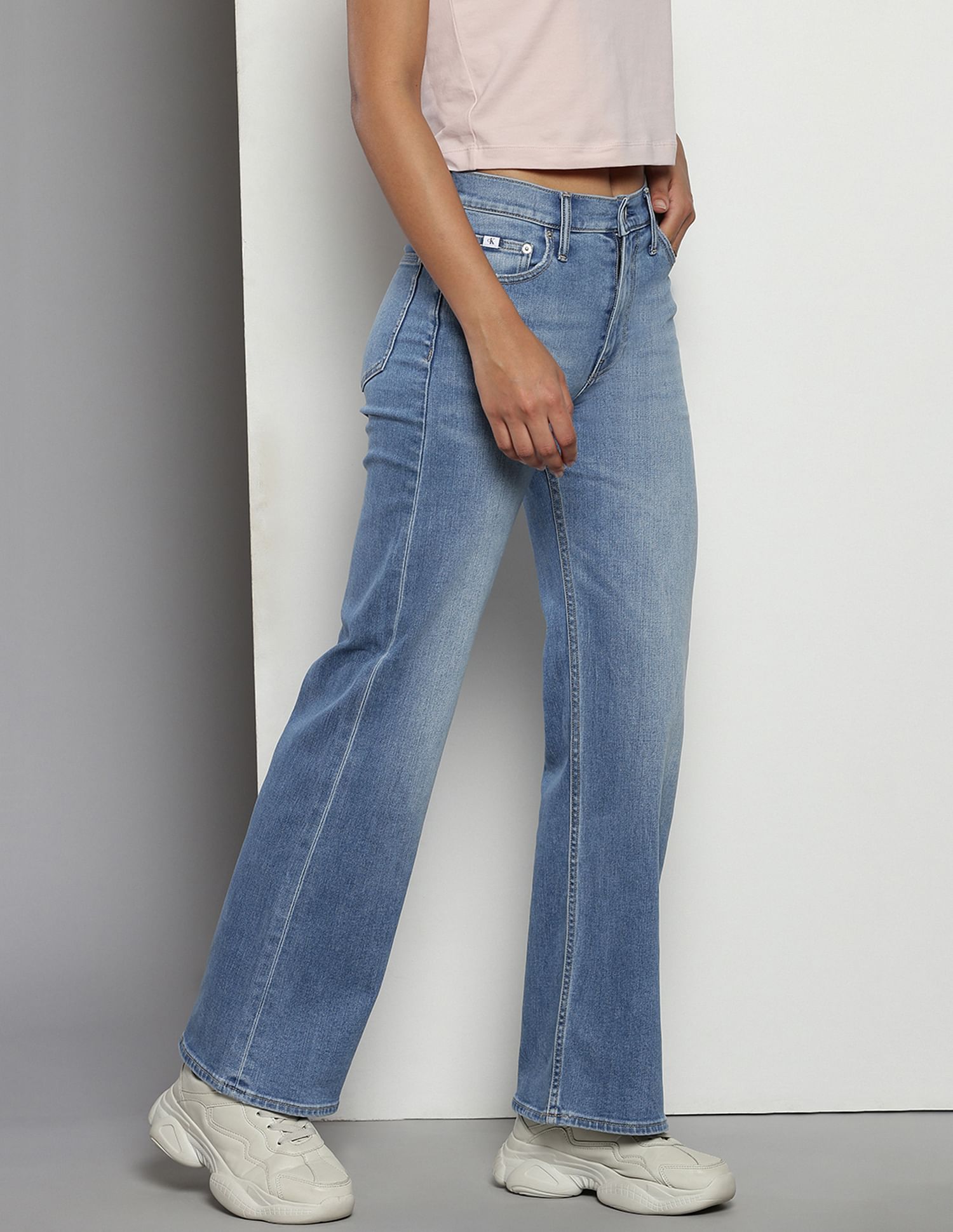 Calvin Klein High Rise Wide Leg Fit Jeans