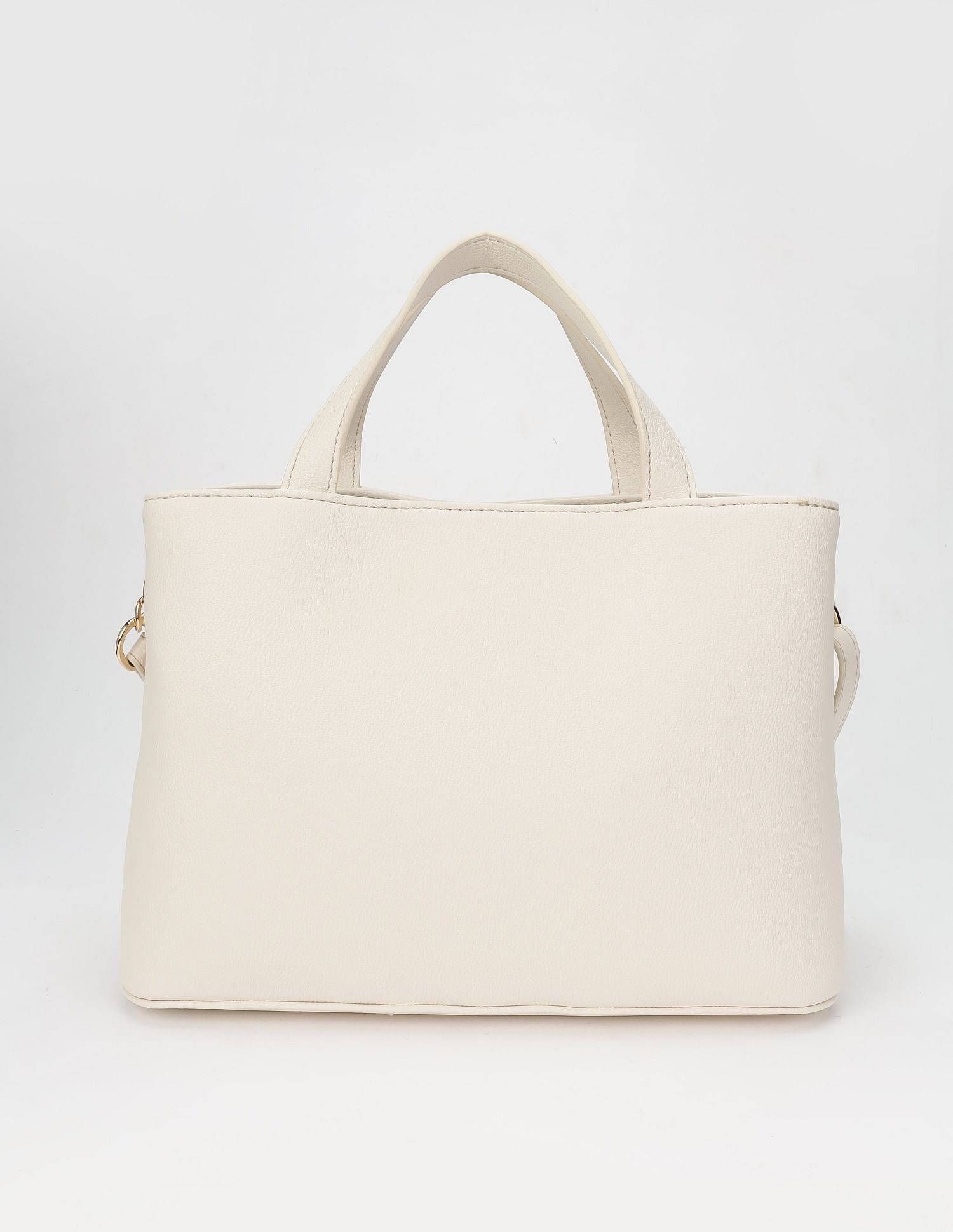 Tommy Hilfiger Solid Beige Cotton Handbags
