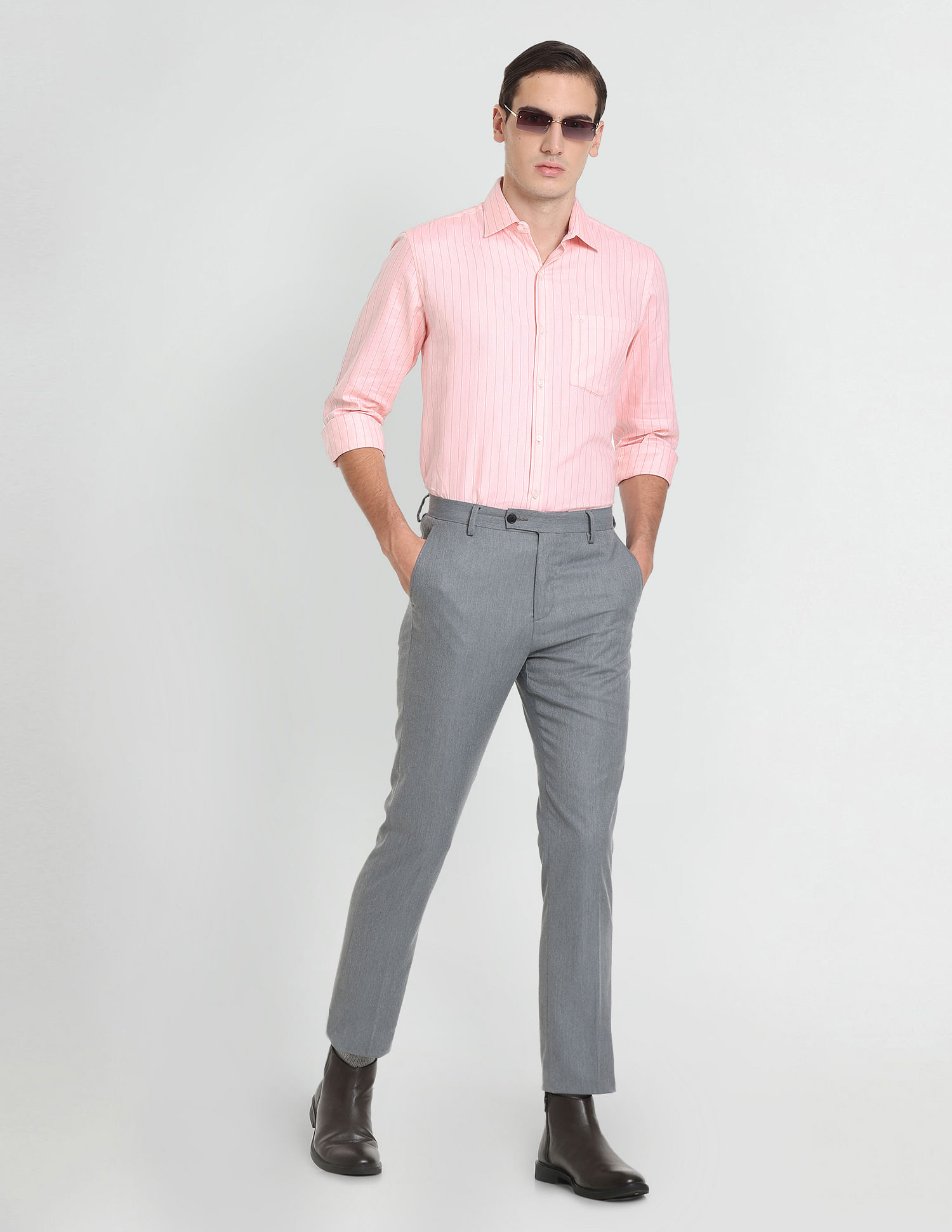Arrow Striped Herringbone Shirt