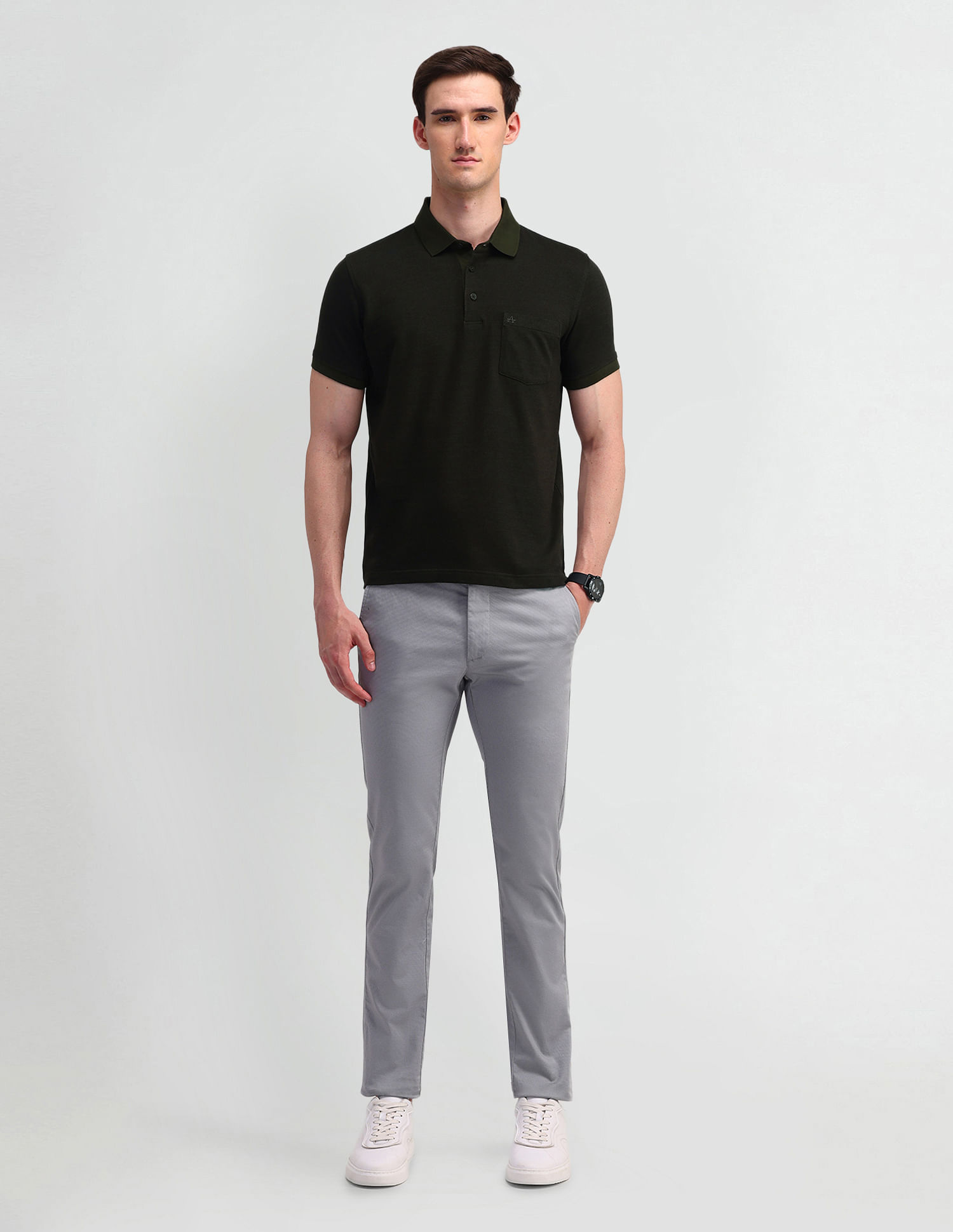 Arrow Textured Cotton Polo Shirt