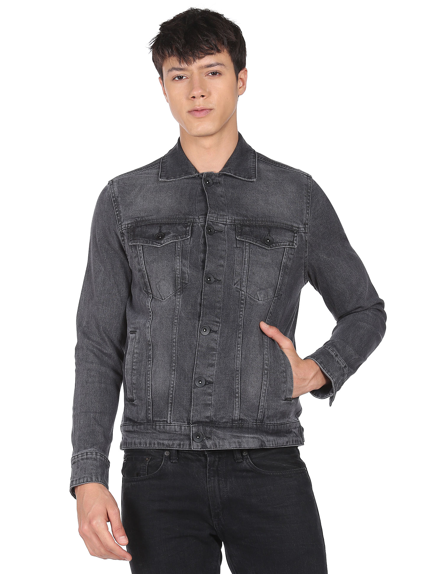 Flying Machine Washed Denim Jacket