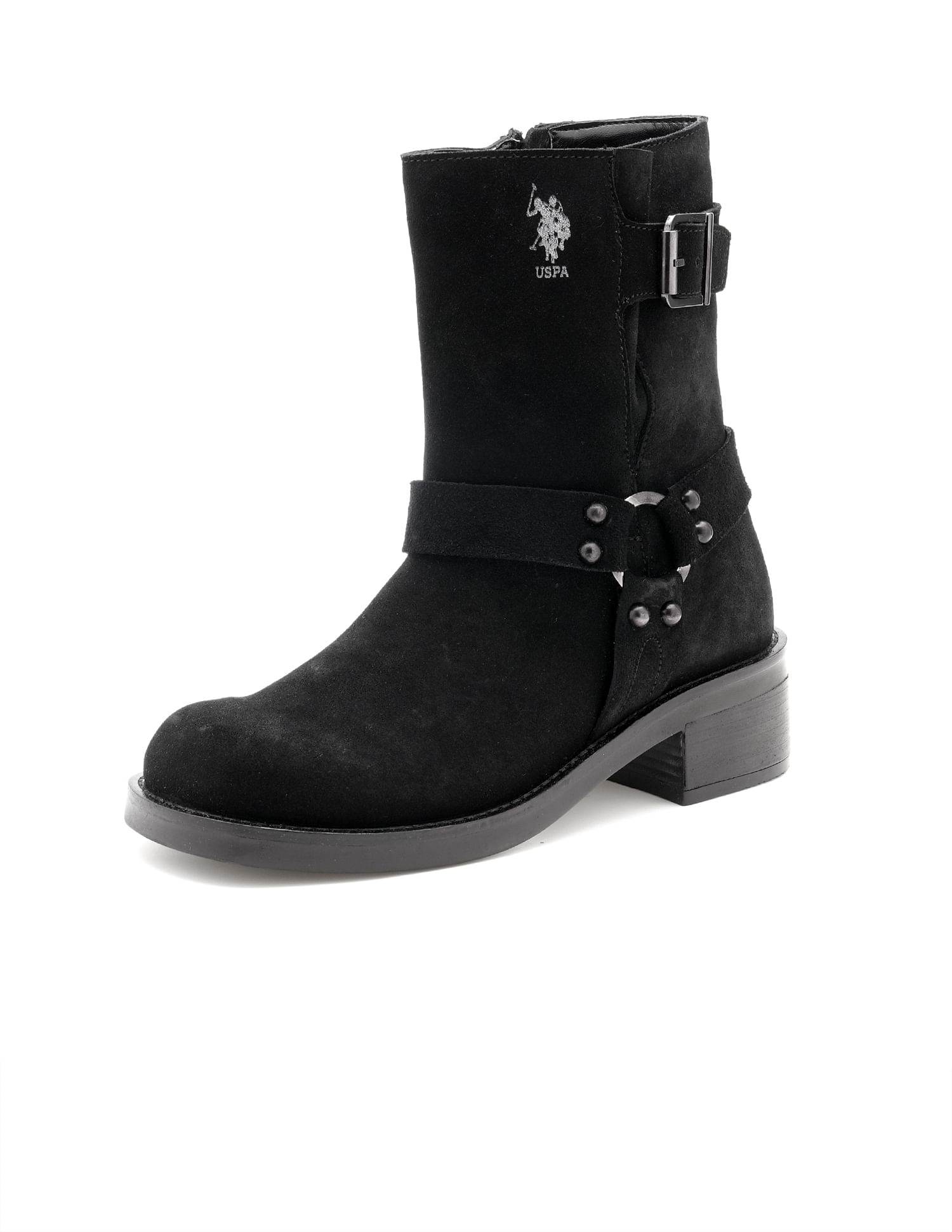 U.S. Polo Assn. Women Sabrina  Leather Engineer Boots