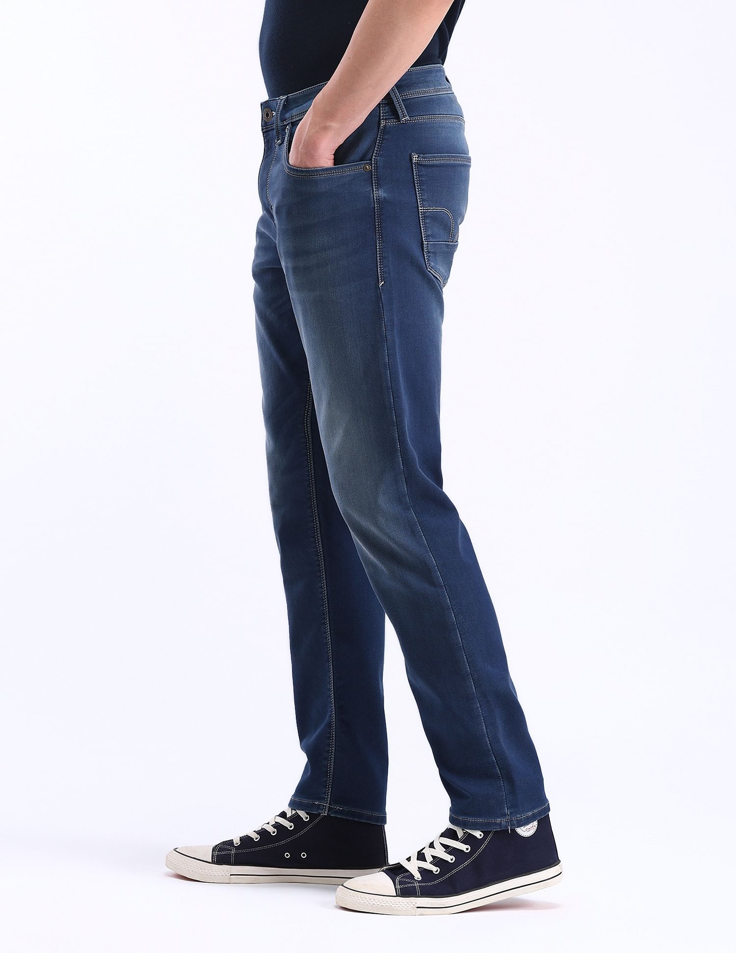 Flying Machine Slash Slim Tapered Jeans