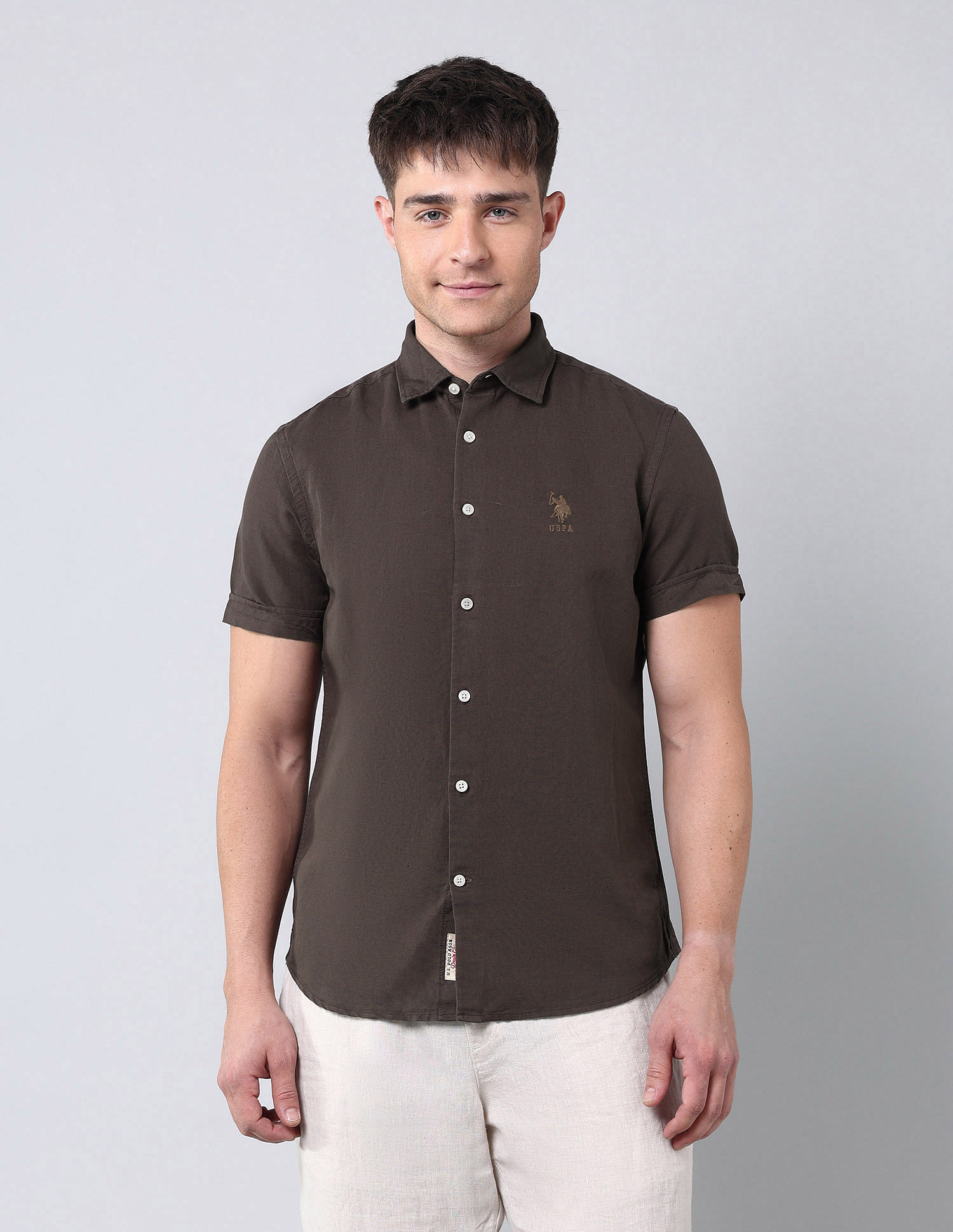 U.S. Polo Assn. Denim Co. Solid Regular Fit Poplin Shirt